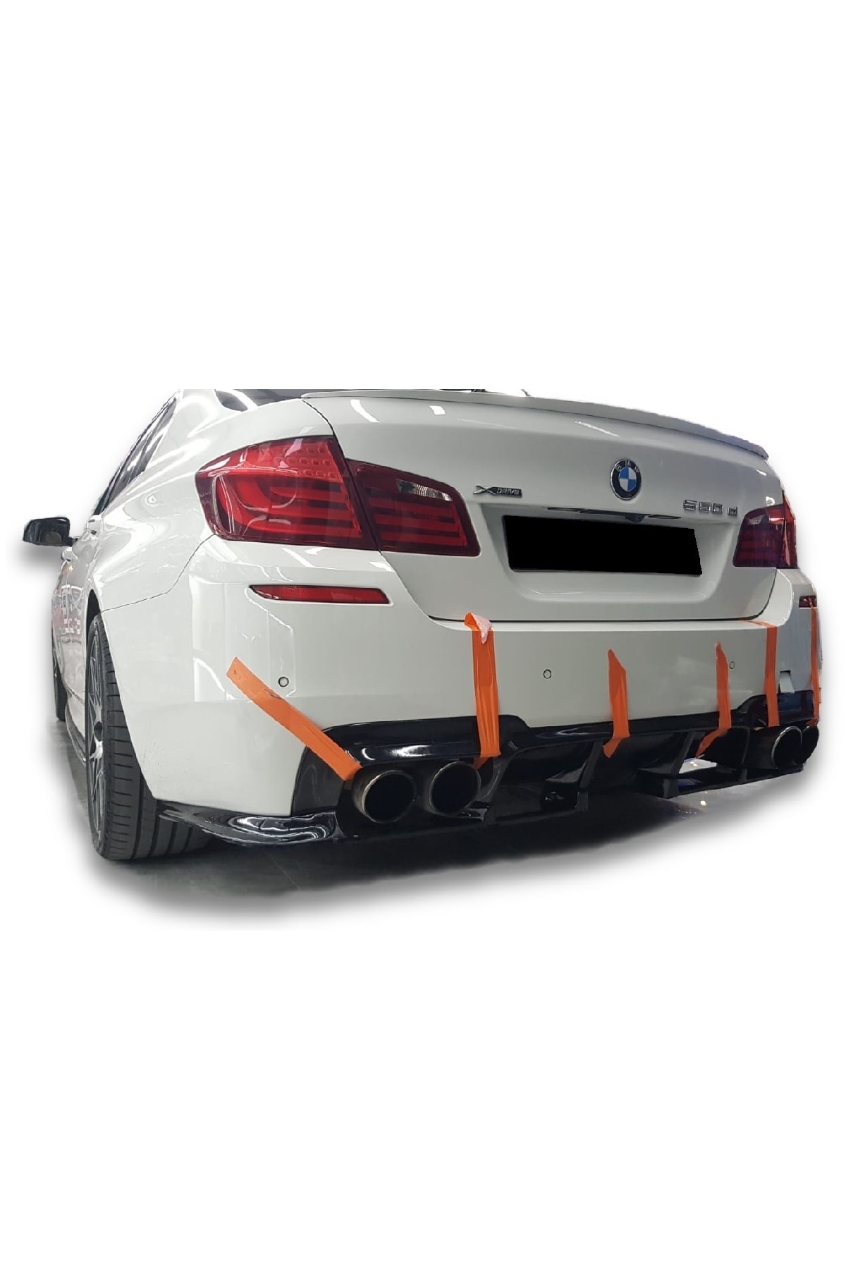 SML Dizayn Bmw F10 3 Parça Arka Tampon Difüzörü, (plastik) Piano Black, Egzoz Uçları Dahil Değildir