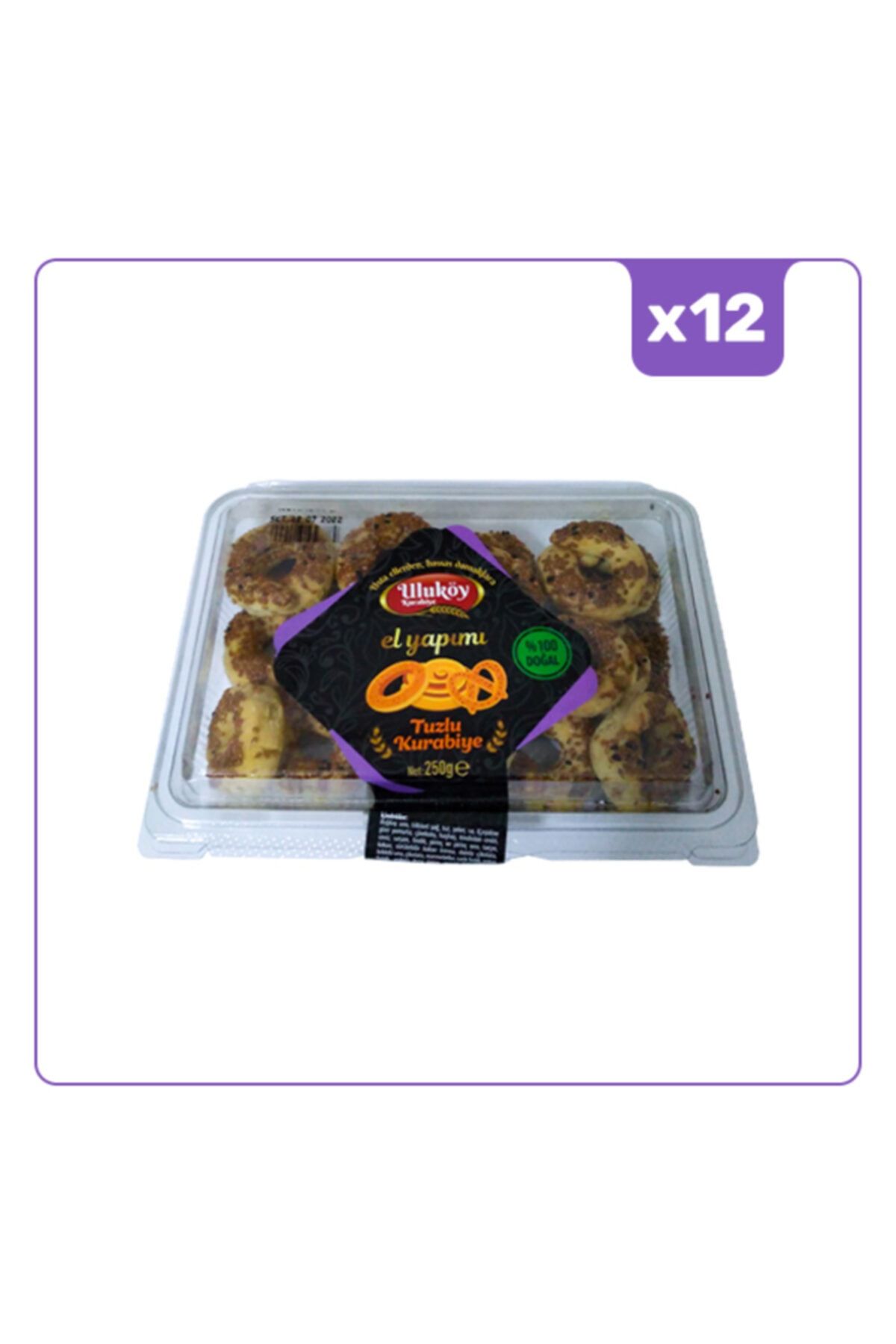 Uluköy 250 Gr × 12 Adet Unlu Mamulleri (el Yapımı) Geleneksel Tuzlu Susamlı Kurabiye