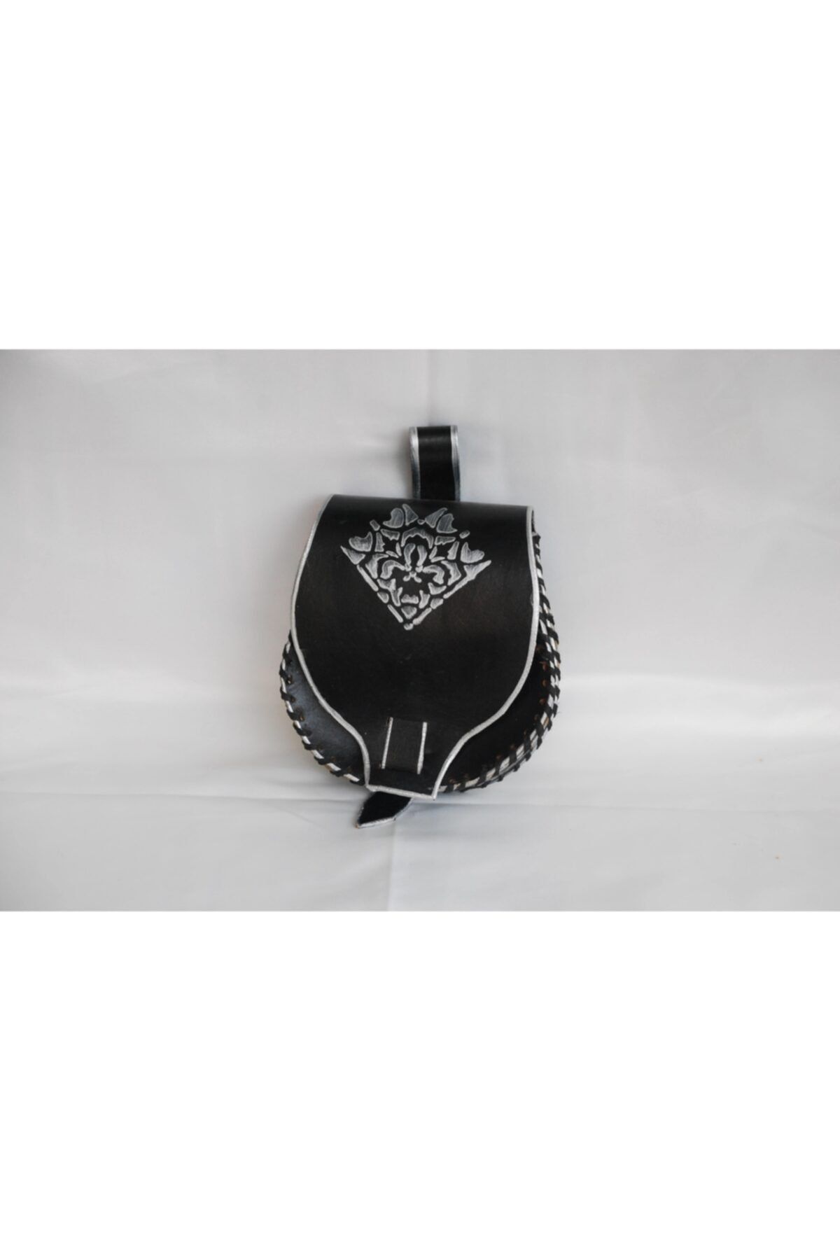 semiramis Handmade Hakiki Deri Siyah Bel Çantası