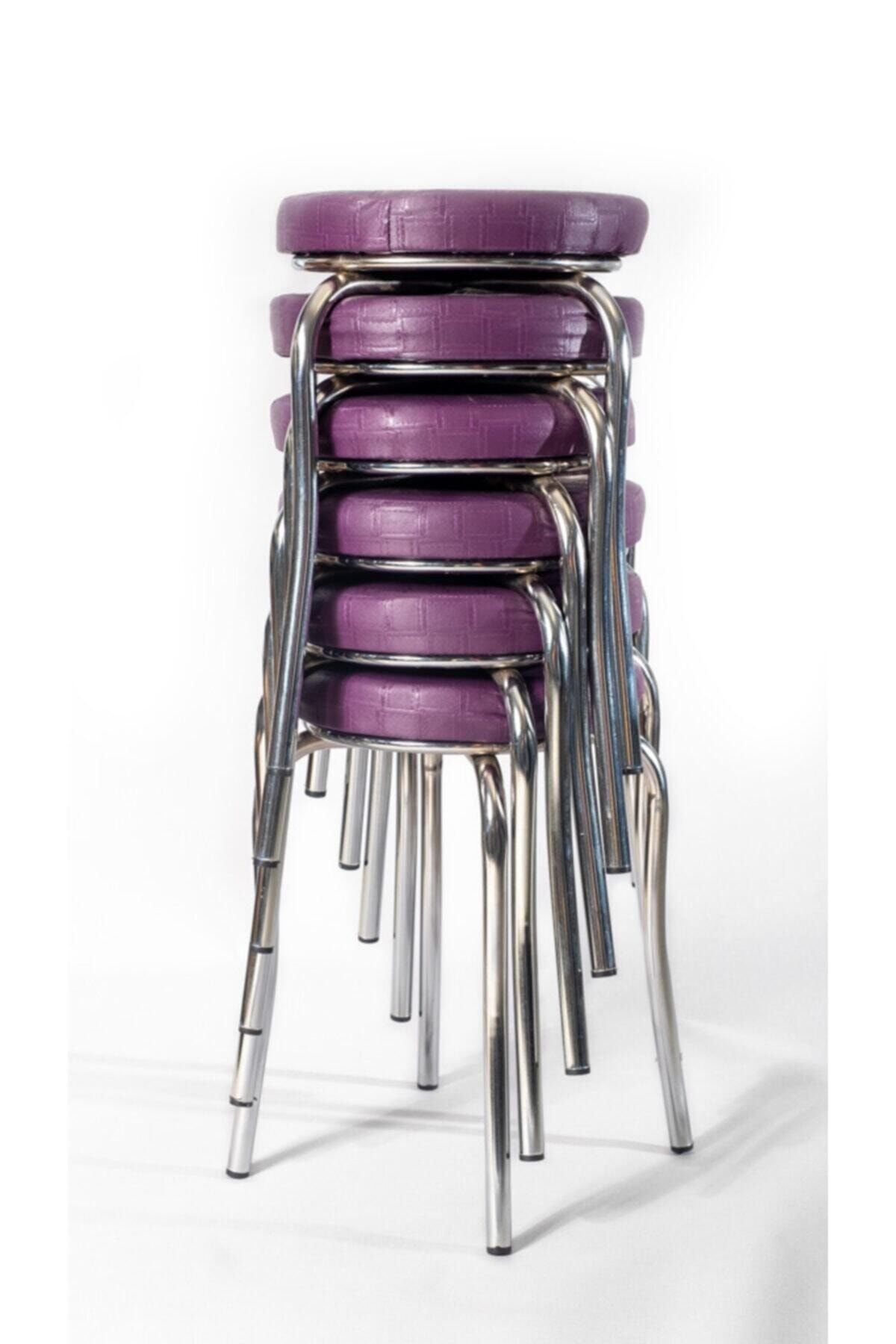 ekipmetal Tabure (6 ADET) Mor
