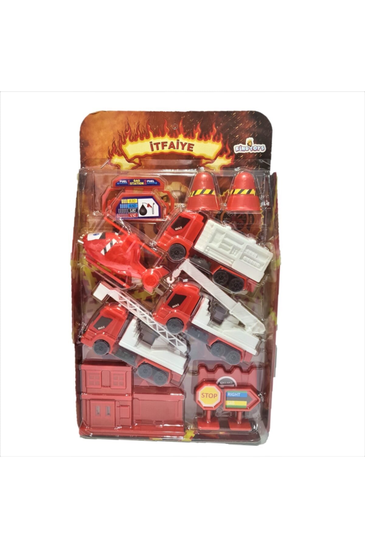 KAHRAMAN OYUNCAK Itfaiye Set 4 Araç 12cm 11 Parça Meslek Seti