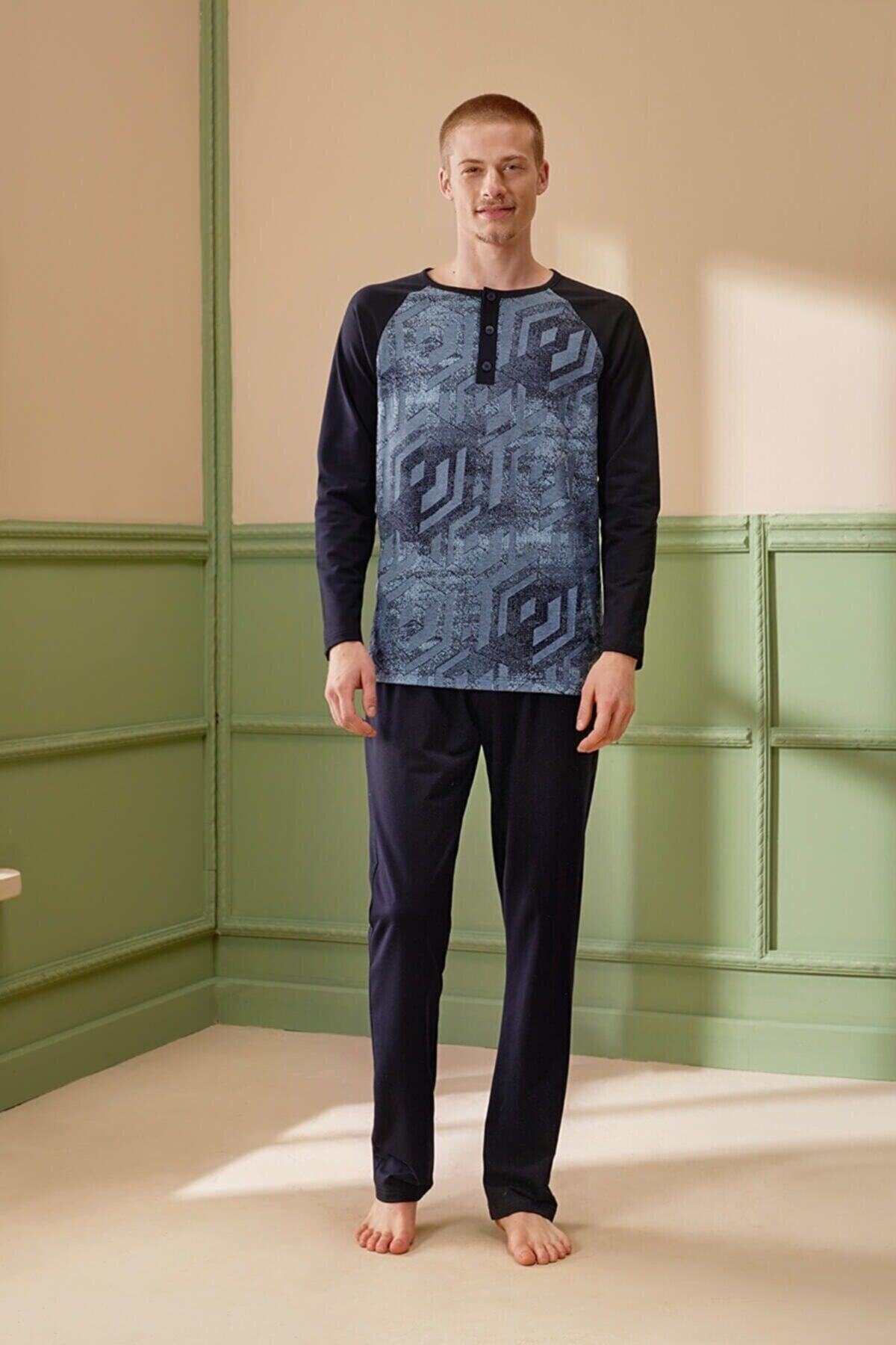 Feyza Mavi Her Beden Pijama Takımı