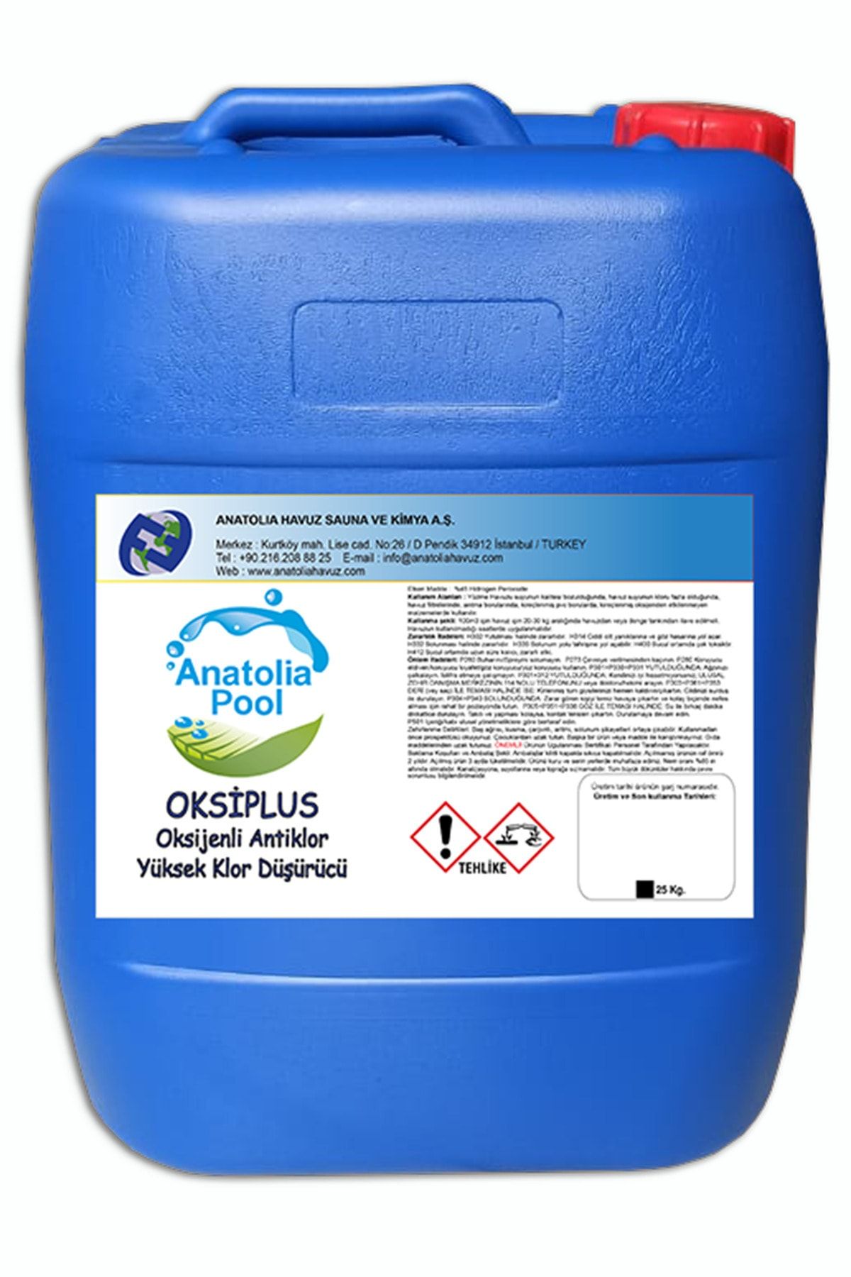 Anatolia Pool Oksiplus Oksijenli Antiklor Yüksek Klor Düşürücü 25 kg