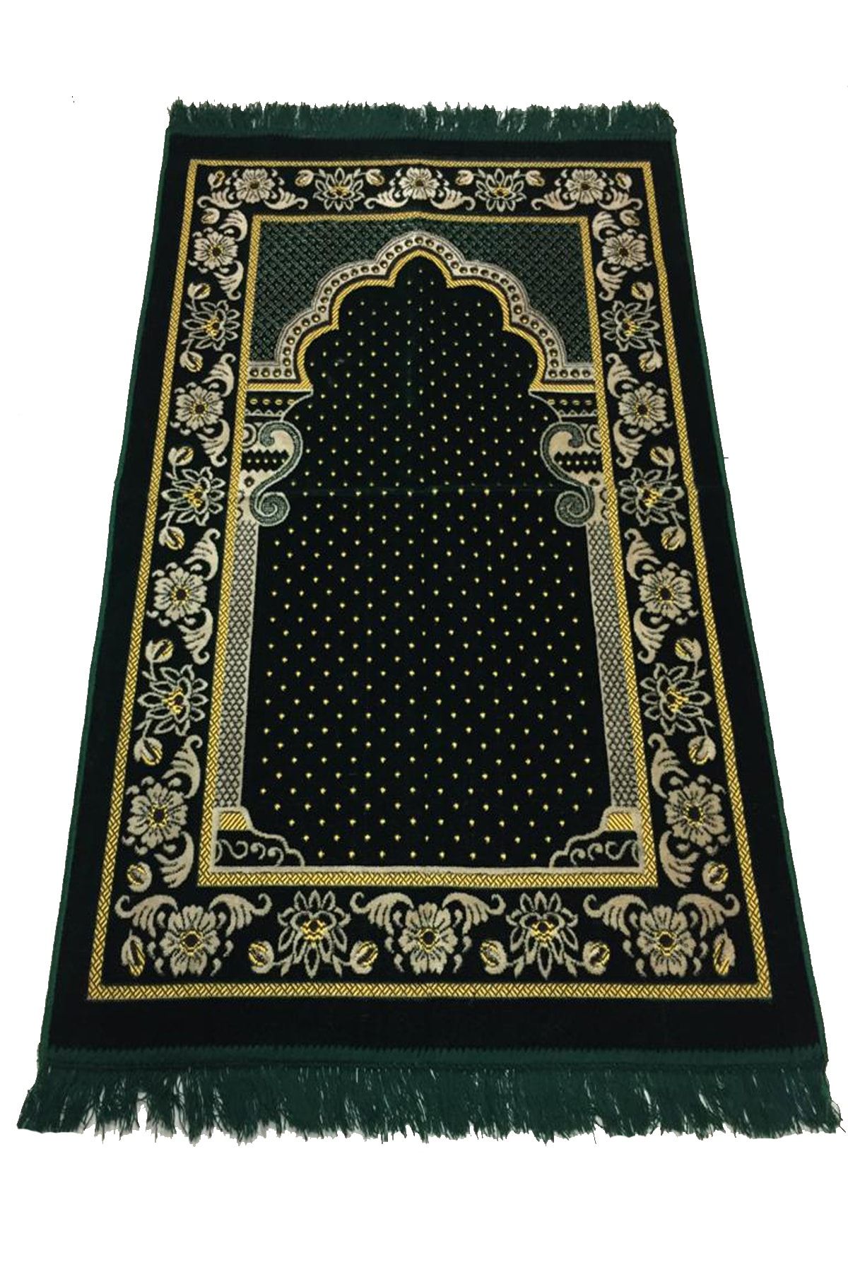 Dokumacı Dodya Kadife Namaz Seccadesi Lüx-yeşil