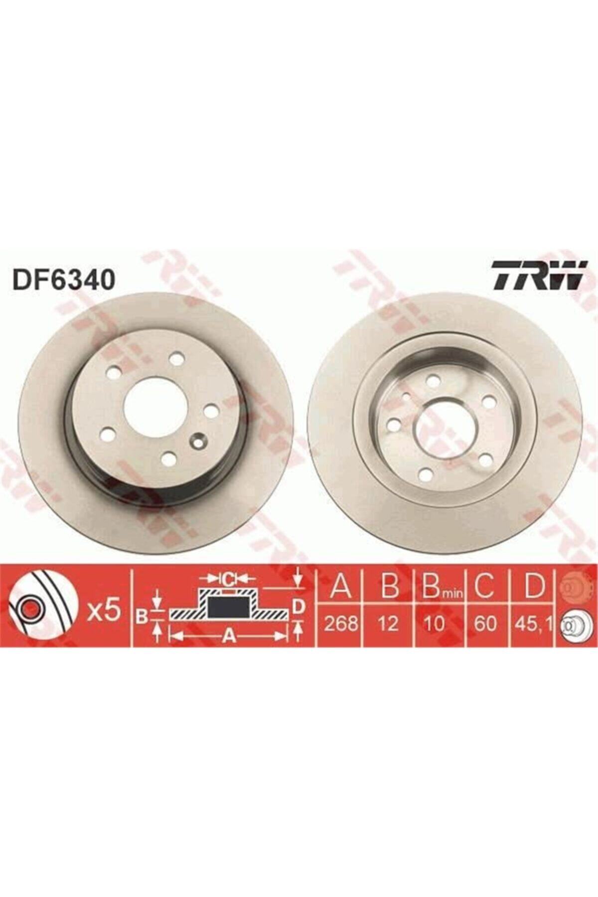 PARCAWORLD Fren Diski Arka Takım 15 Inch 268mm 569074 Opel Astra J 10- A13dte-a16xer-a14net Trw Trw Df6340