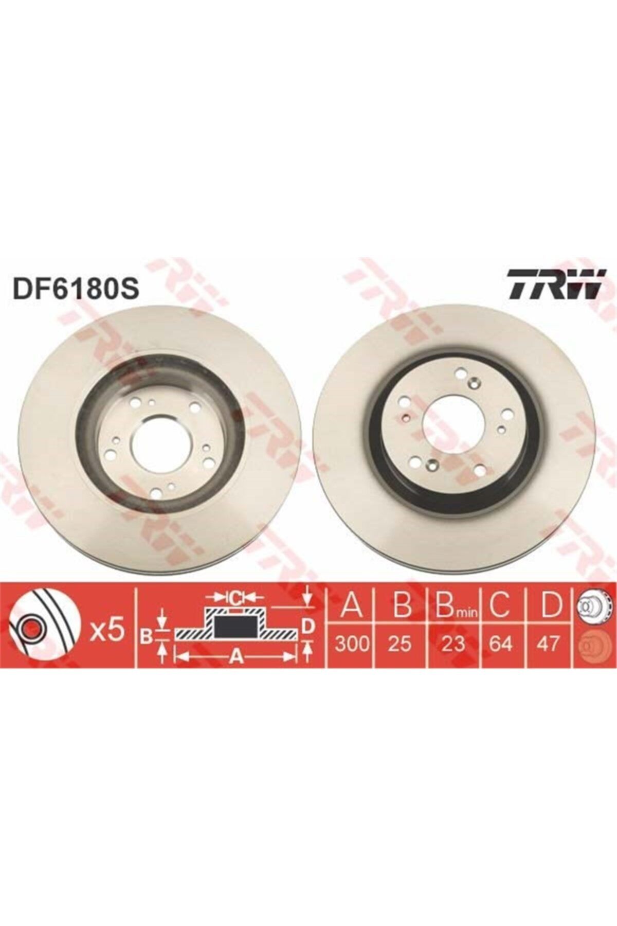 PARCAWORLD Fren Diski Ön Takım 45251-sca-e50 Japon Crv (rd) Cıvıc (fn) Hb 2.0 06-11 05-06 2.2 I-ctdi Trw Trw Df
