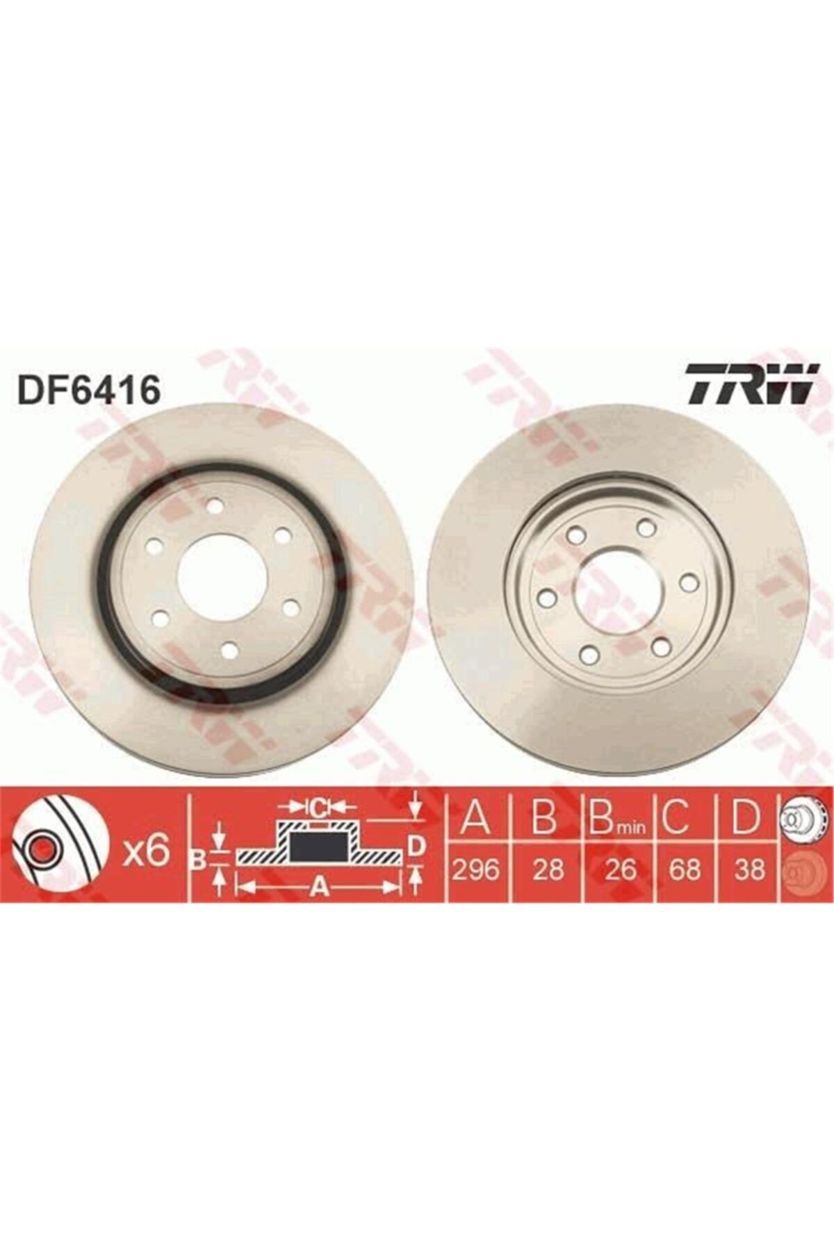 PARCAWORLD Fren Diski Ön . 40206-eb300 Japon Navara (d40) (16'' Jant) 05-15 2.5 Dcı Trw Trw Df6416