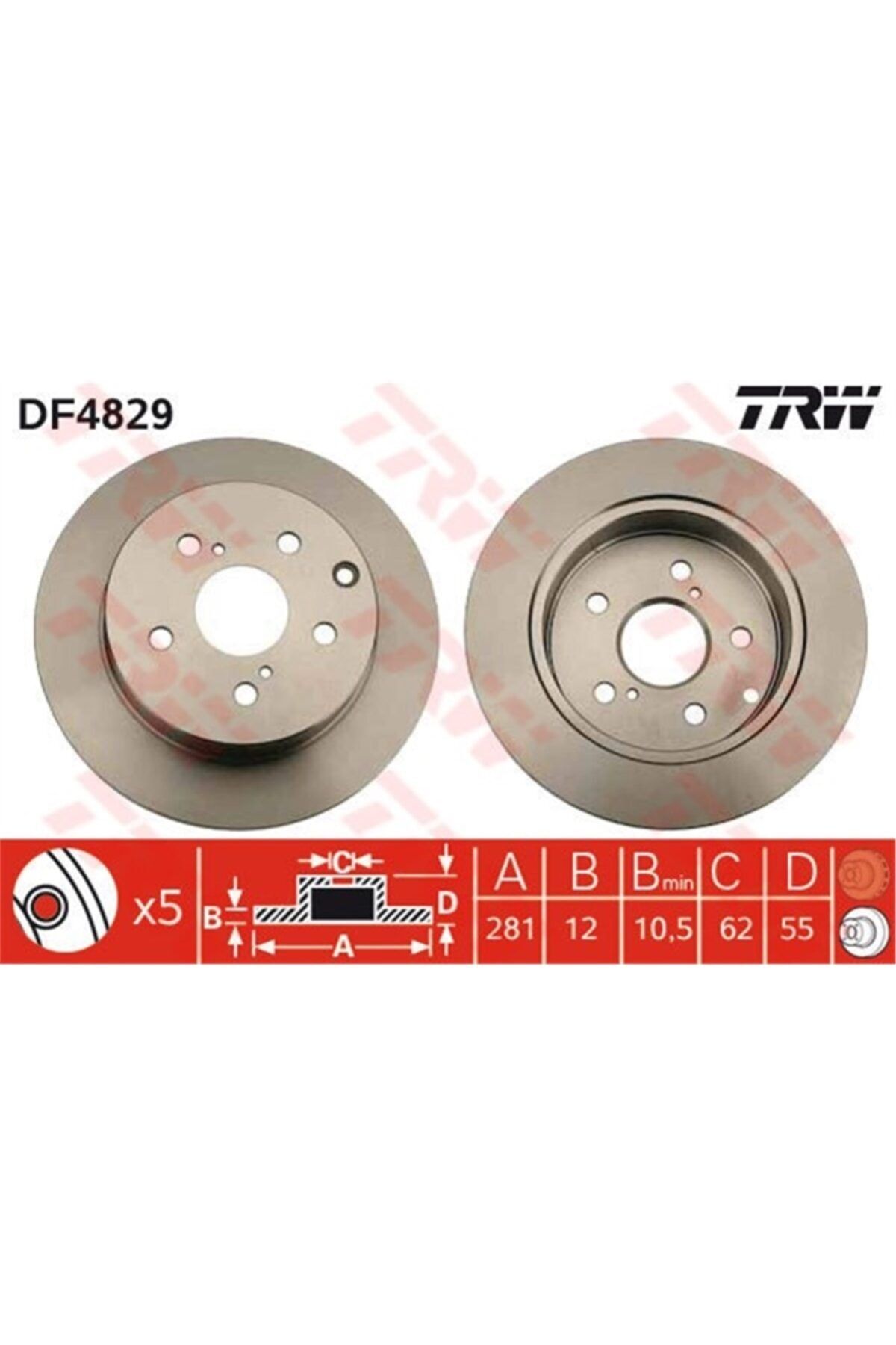 PARCAWORLD Fren Diski Arka . 42431-42060 Japon Rav4 (a3, A4) 06- 2.0:2.0 D4d:2.2 D4d:2.5 Hybrid Trw Trw Df4829
