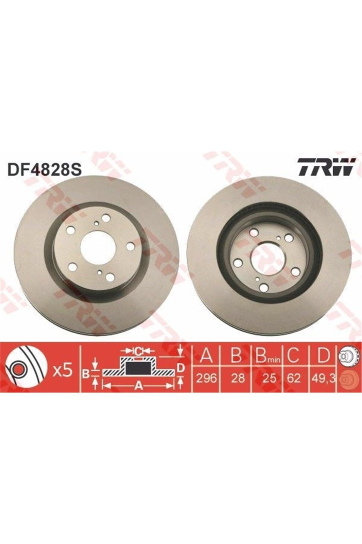 PARCAWORLD Fren Diski Ön . 43512-42050 Japon Rav4 (a3, A4) 06- 2.0:2.0 D4d:2.2 D4d Trw Trw Df4828s