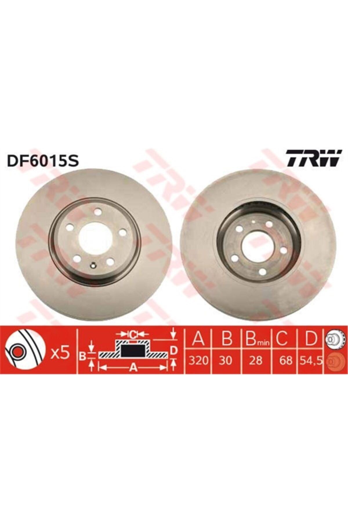 PARCAWORLD Fren Diski Ön 36231 / Ddf1664 (takım Fıyat) 8k0615301a Vw A4-a5-q5 08- Bm Trw Trw Df6015s