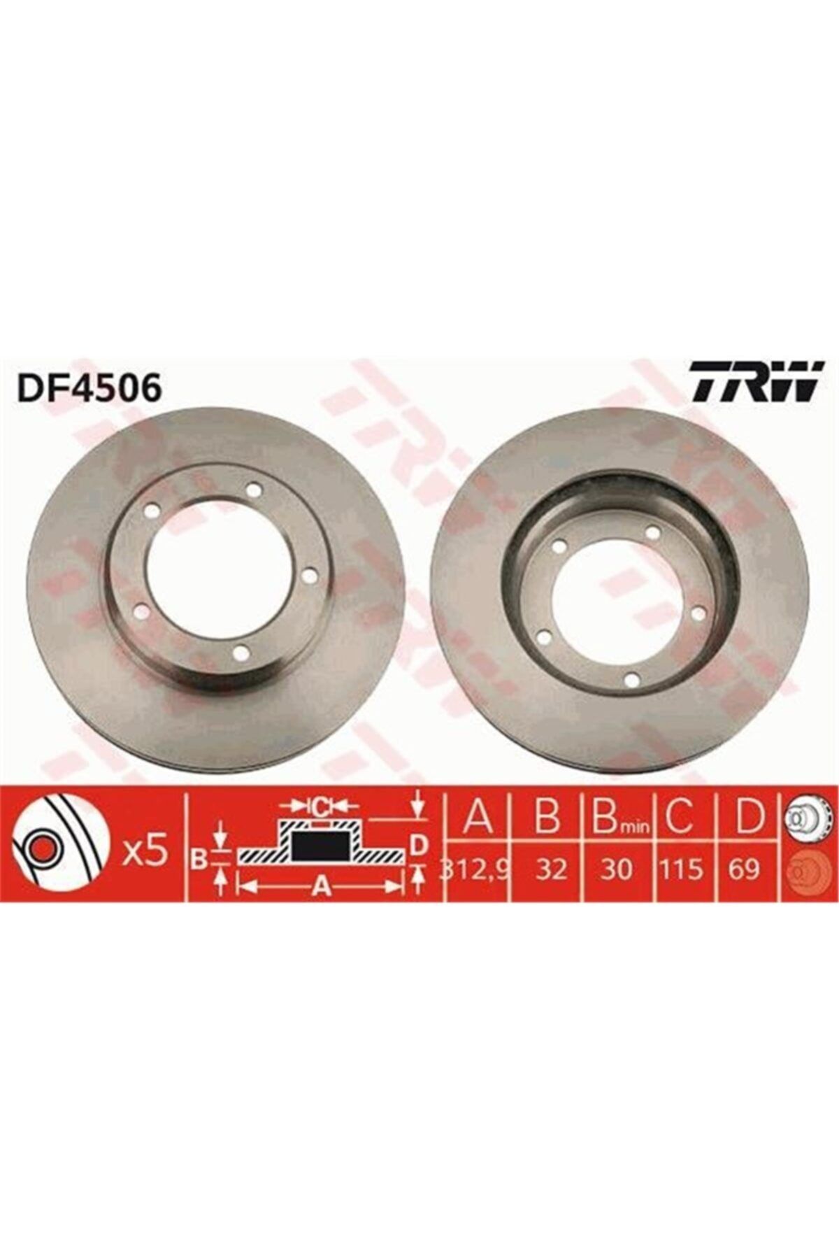 PARCAWORLD Fren Diski Ön . 43512-60130 Japon Land Cruıser (j10) 98-07 4.7:4.2 Td Trw Trw Df4506