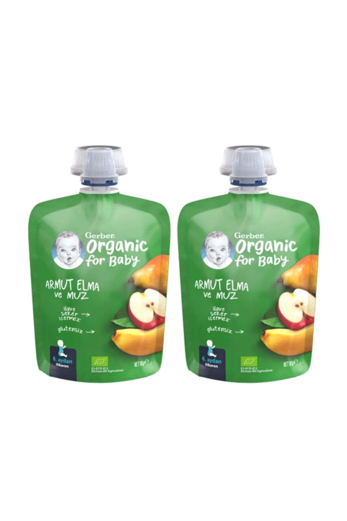 GERBER Organik Elmalı Ve Muzlu Armut Püresi 90g X 2 Adet