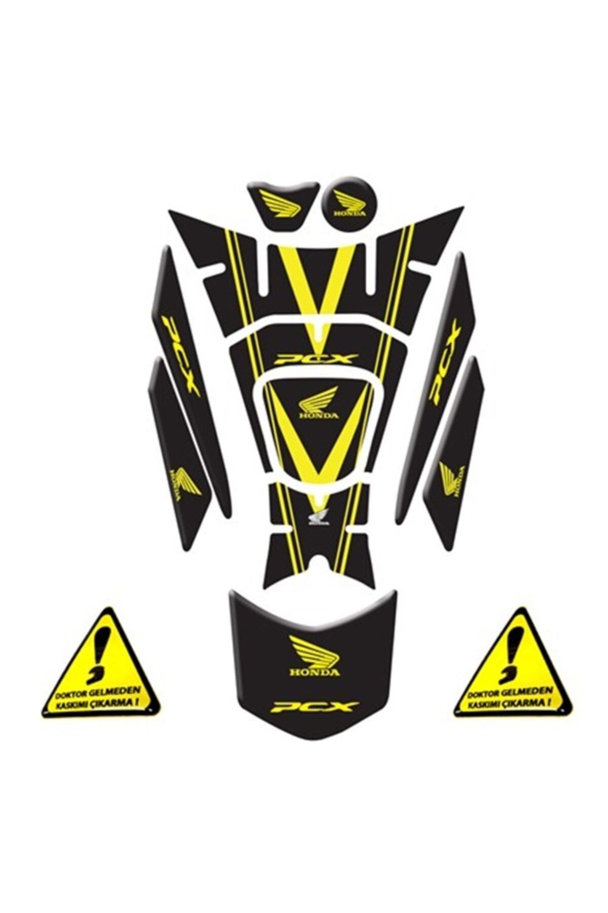 Redline Grafik Pcx 2018-20 Tank Pad Sarı Siyah 11 Parça
