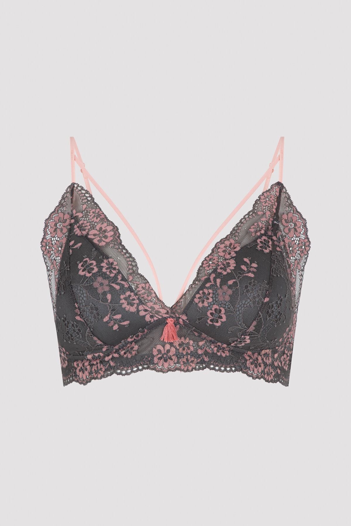 Penti Koyu Gri Luna Floral Lace Sütyen