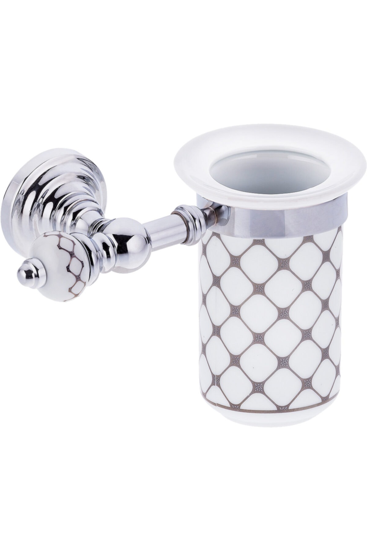 Pure Concept Pure Geometrik Beyaz / Krom Montajlı Diş Fırçalık