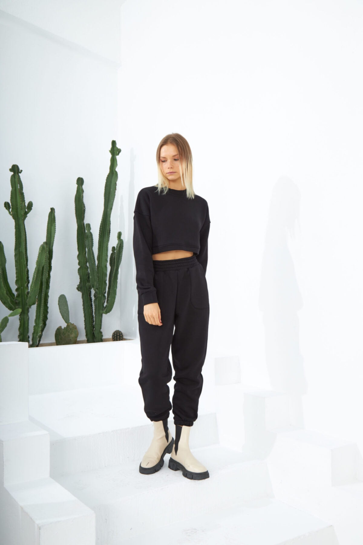 EVAMORE Seal Siyah Eşofman Altı Lastikli Paça