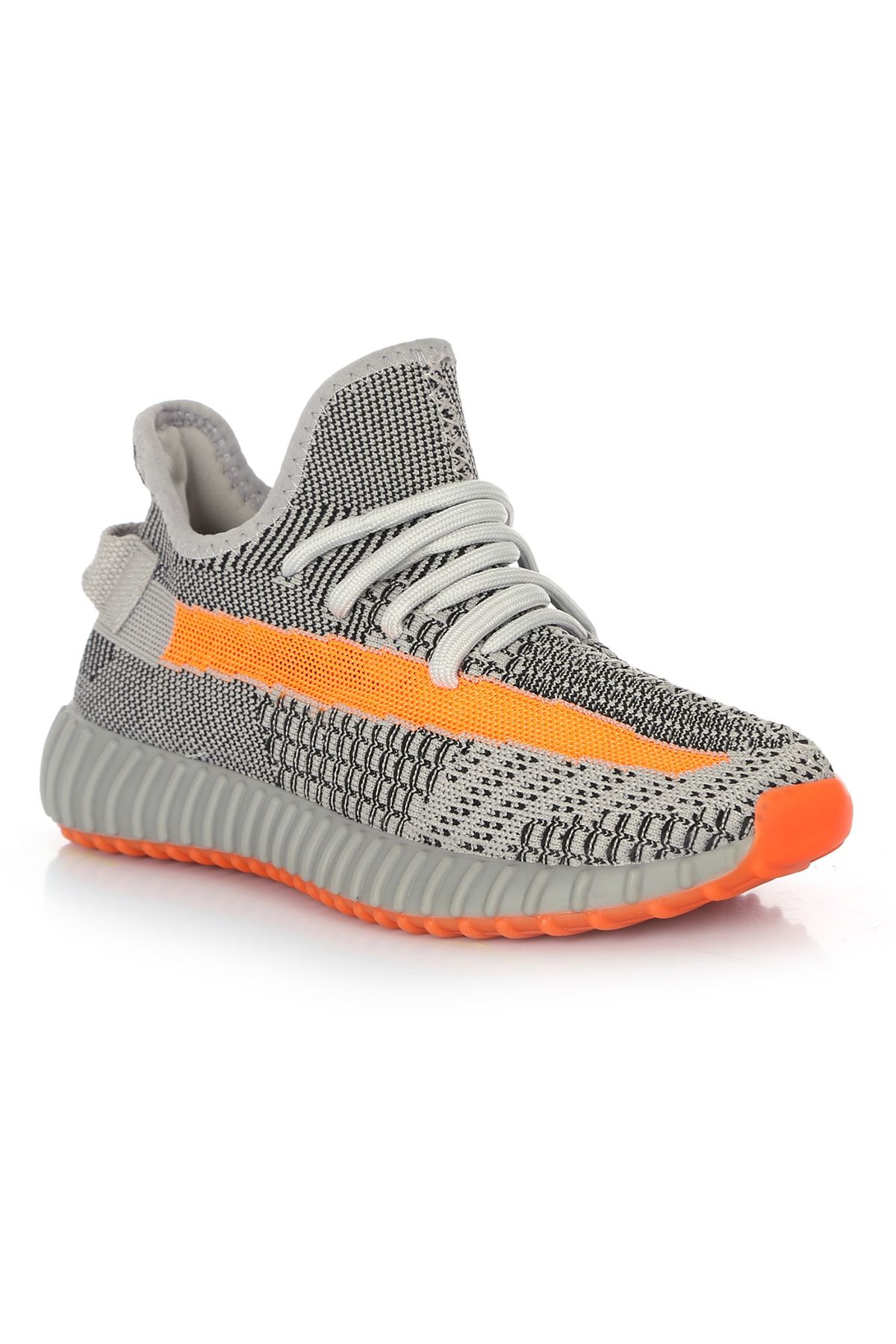BLACK DEER Siyah Gri Turuncu Runner Ortopedik Tabanlıklı Sneaker Spor Ayakkabı