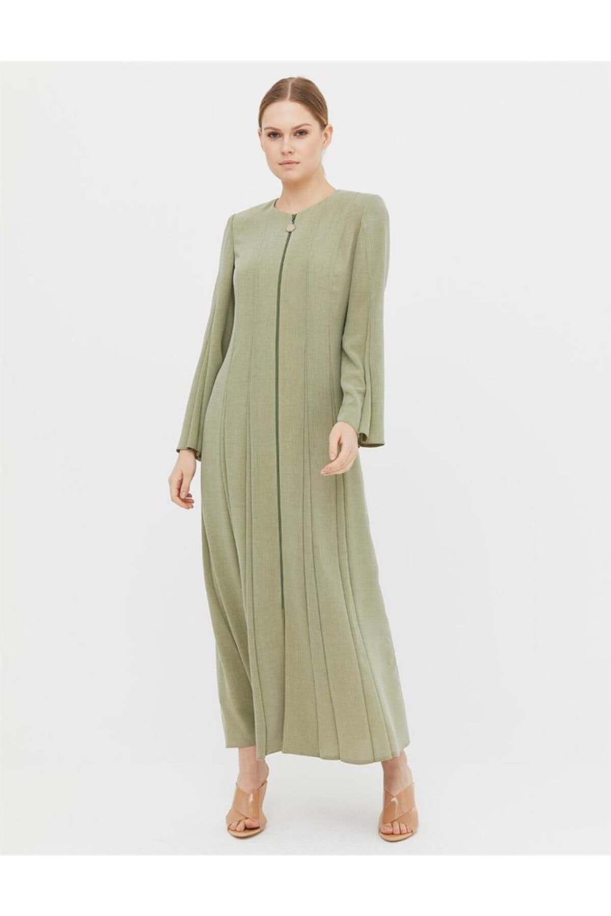 Kayra Parçalı Su Yeşili Pardesü