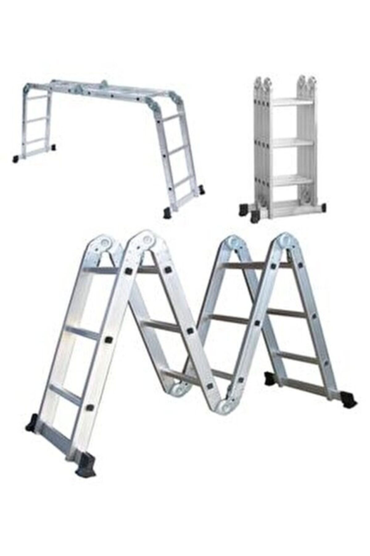 VİZYON 4x3 12 Basamaklı (3.70 Cm ) Akrobat Merdiven (inşaat Eldiveli)
