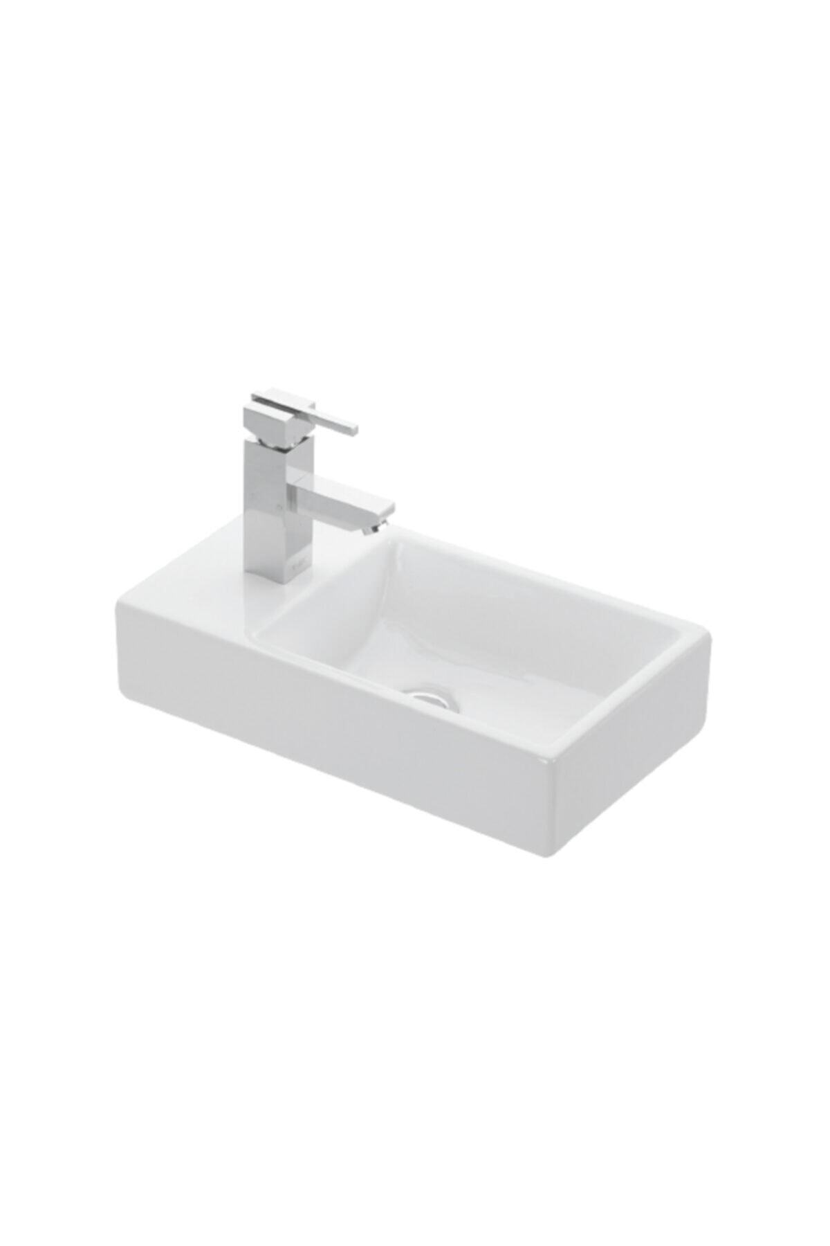 LAPİNO Esvit Minos Sol Delikli Dolap Uyumlu Lavabo 22*40 Cm Beyaz