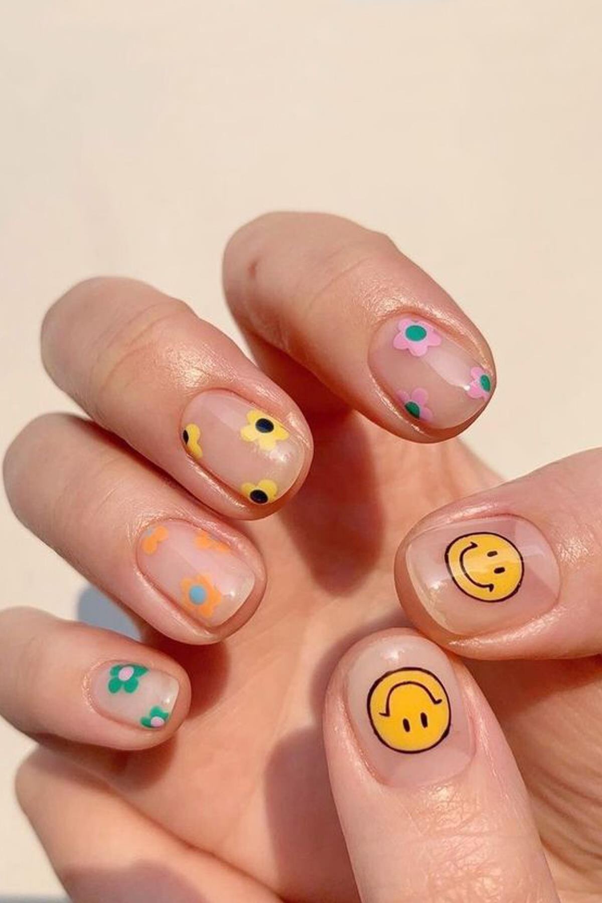 Flash Tattoos® Smiley Emojileri Nail Art Süsü- Tırnak Çıkartmaları- Tırnak Dövmesi