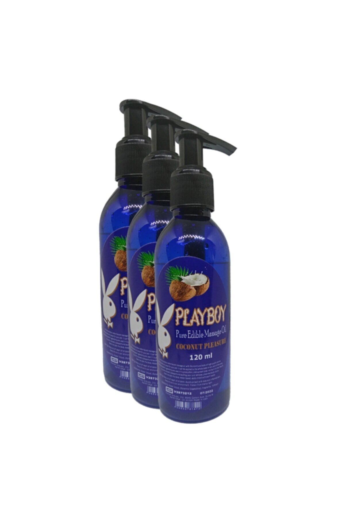 Playboy Pure Edible Massage Oil 120 ml Hindistancevizi Aromalı Masaj Yağı 3 Adet