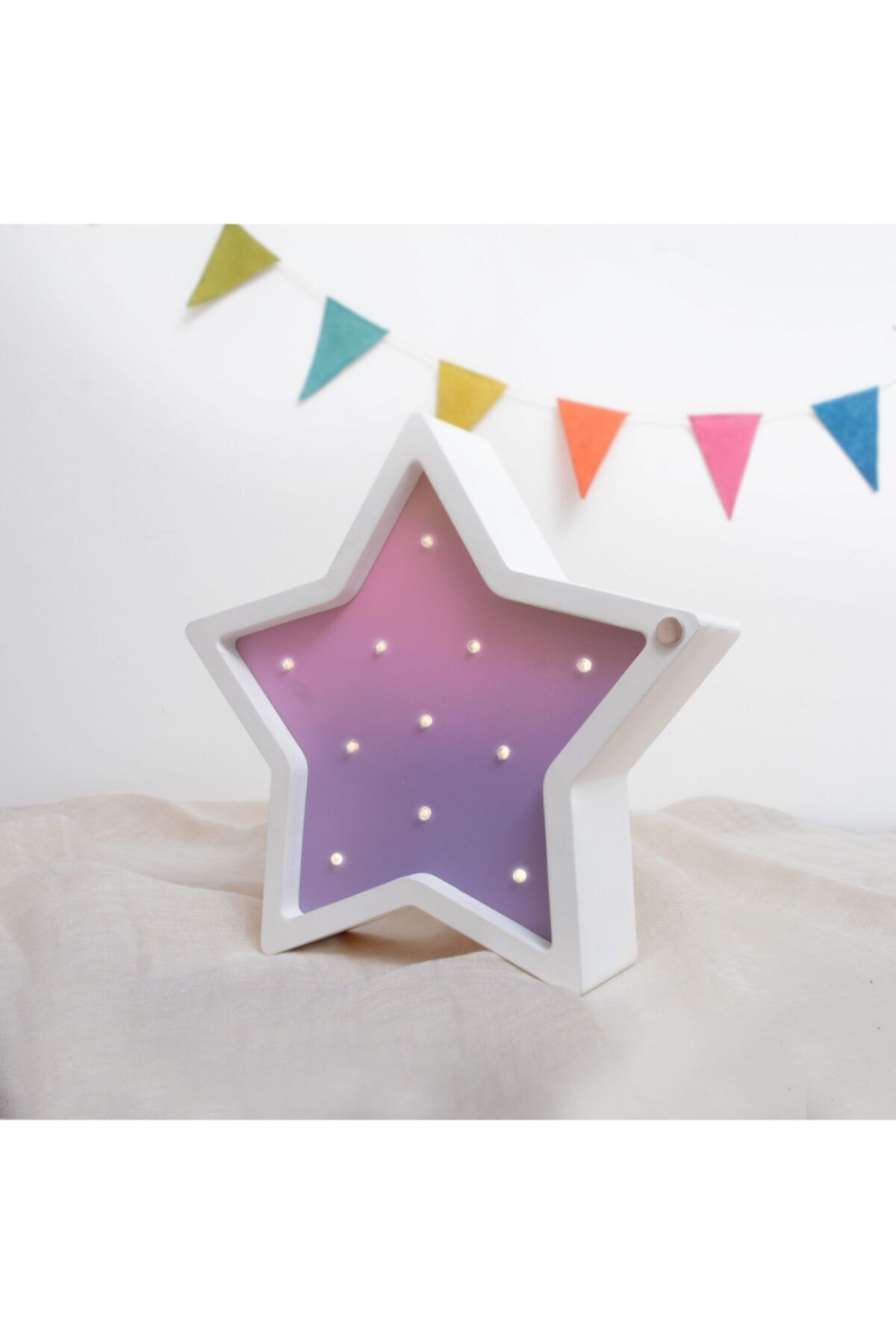 SercheKids Ahşap Mor Yıldız Çocuk Odası Gece Lambası