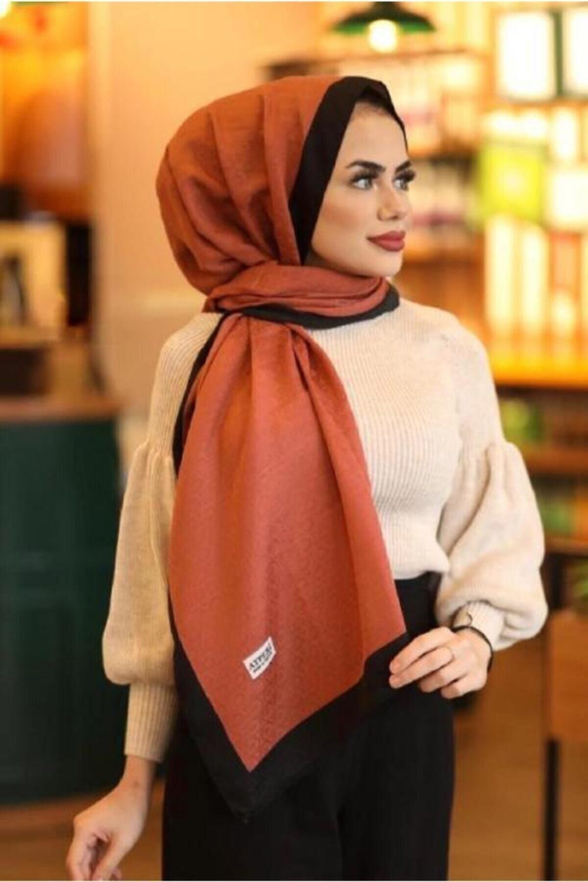 AYPERİ Kadın Monogram Pamuklu Şal Soğankabuğu 70x180