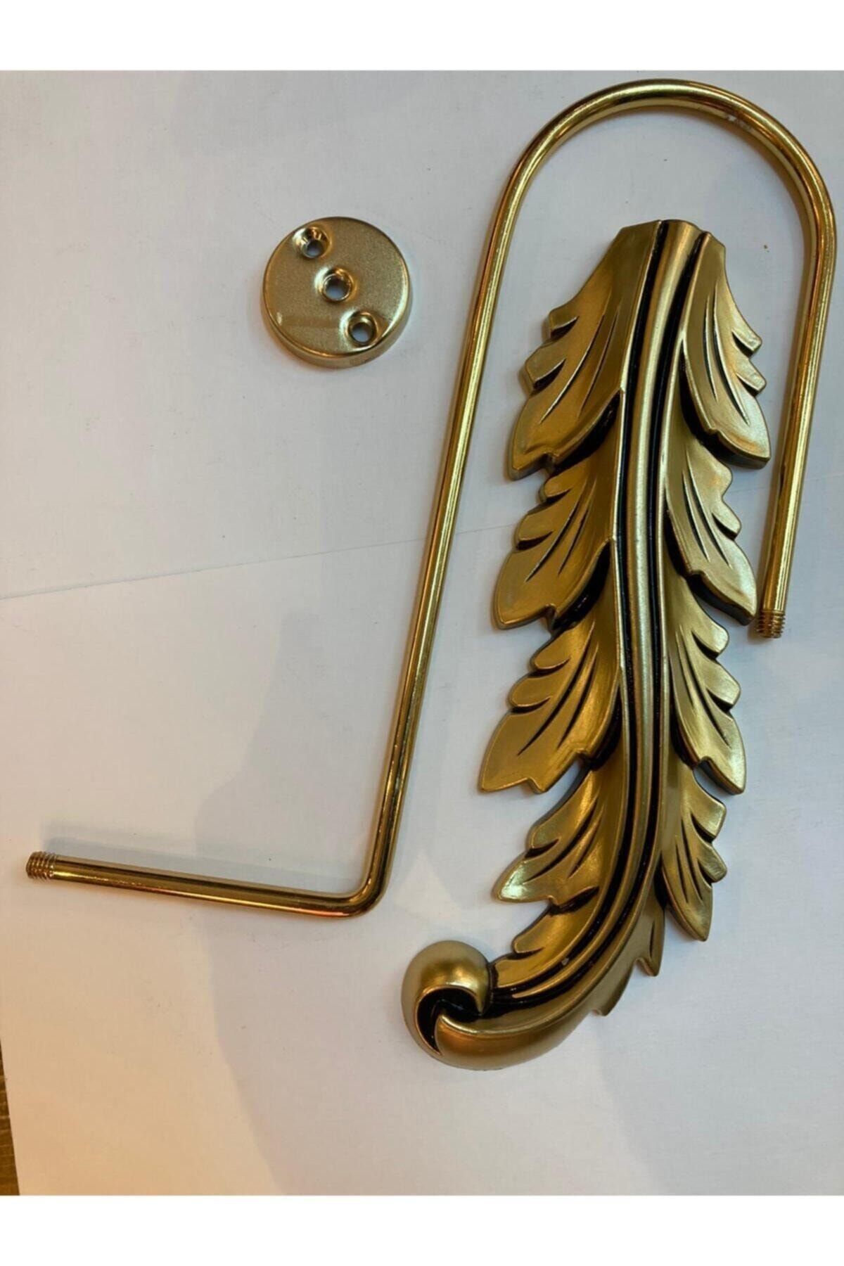 LUCIEN Altın Rengi Yaprak Detaylı Metal Fon Perde Bağlama Renso Kol Bağı