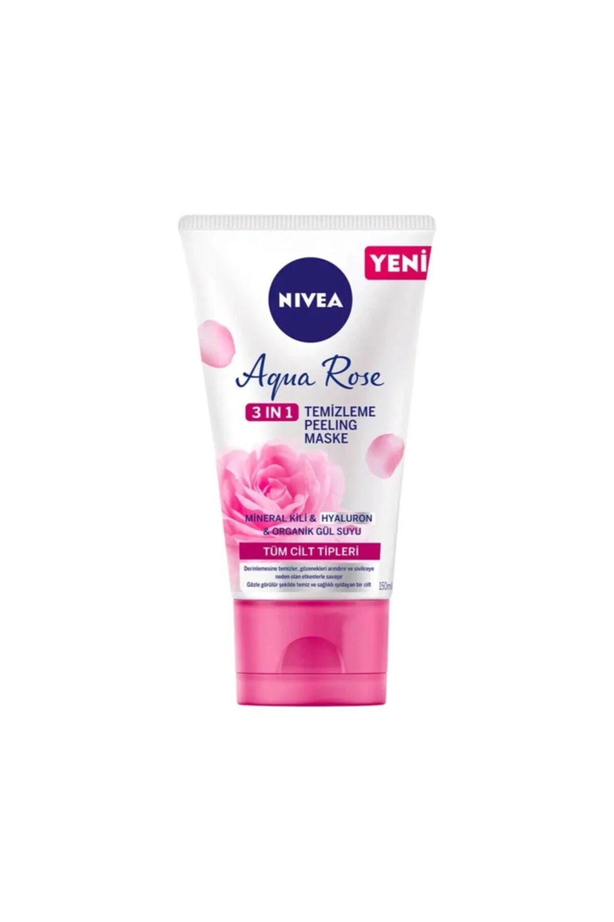 Nivea Aqua Rose Organik Gül Suyu Içeren 3'ü 1 Arada Temizleme, Peeling Ve Maske 150 Ml