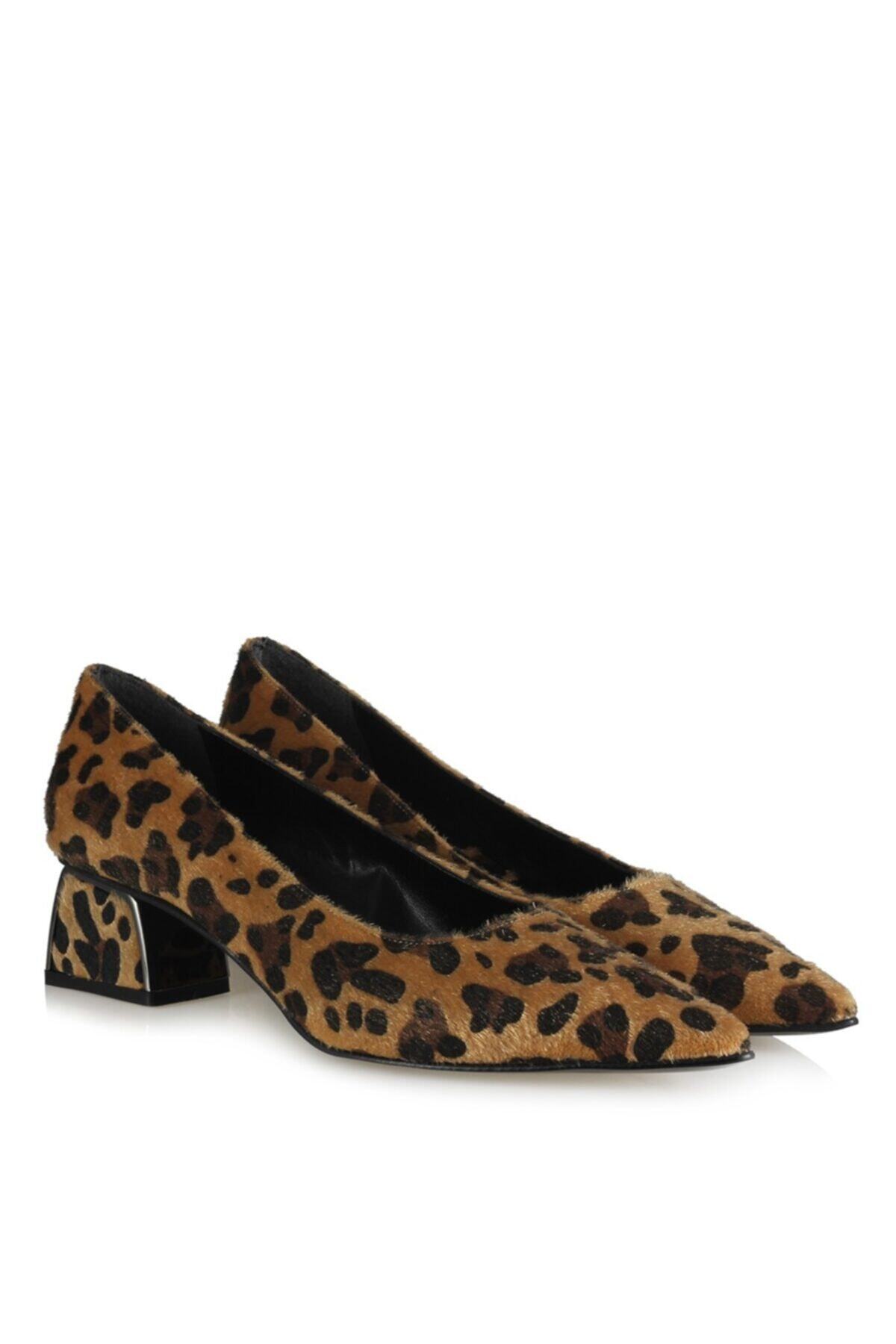 37Numara Leopar Stiletto Büyük Numara Kadın Ayakkabısı 41-42-43-44