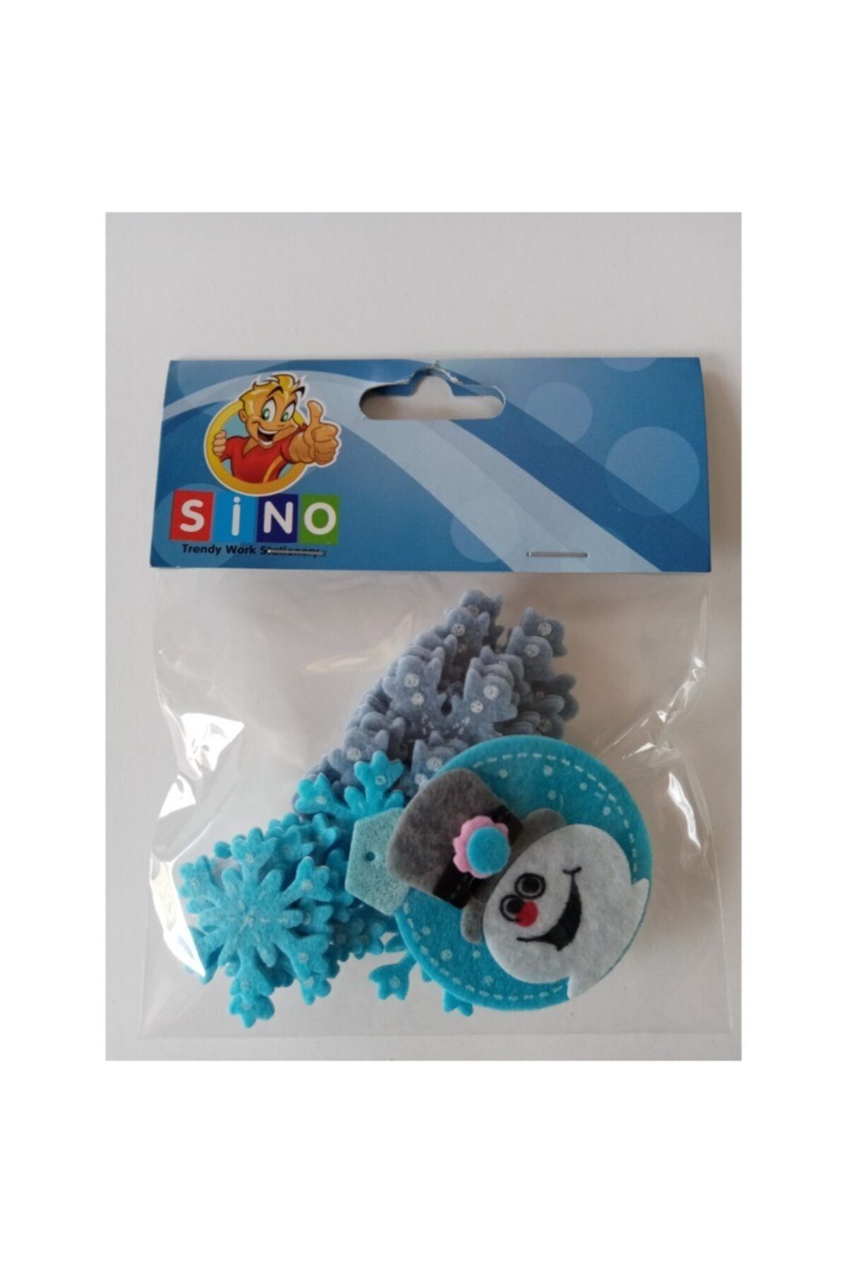Sino Sticker Keçe Kar Tanesi + Kardan Adam 14 Adet
