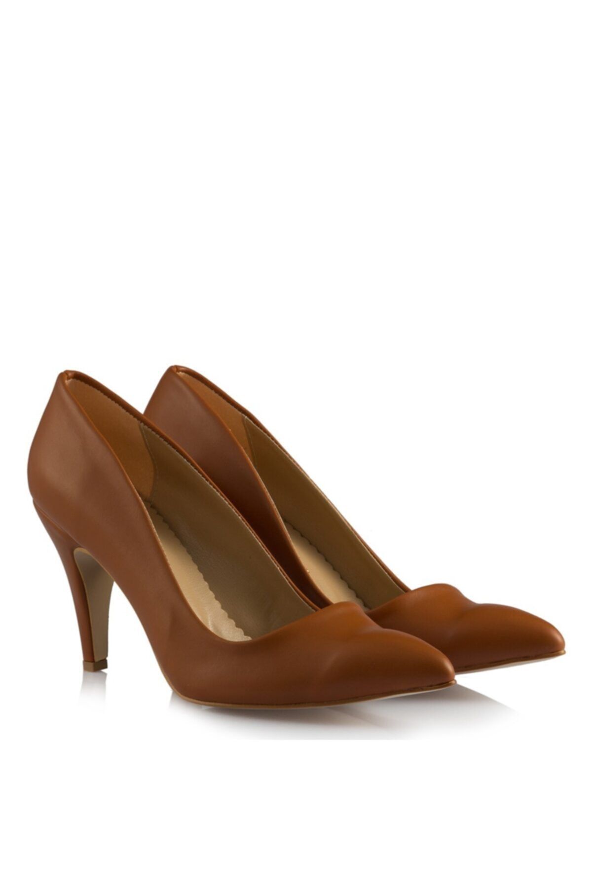 37Numara 40-41-42-43-44 Numara Stiletto Taba Rengi Büyük Numara Kadın Ayakkabısı