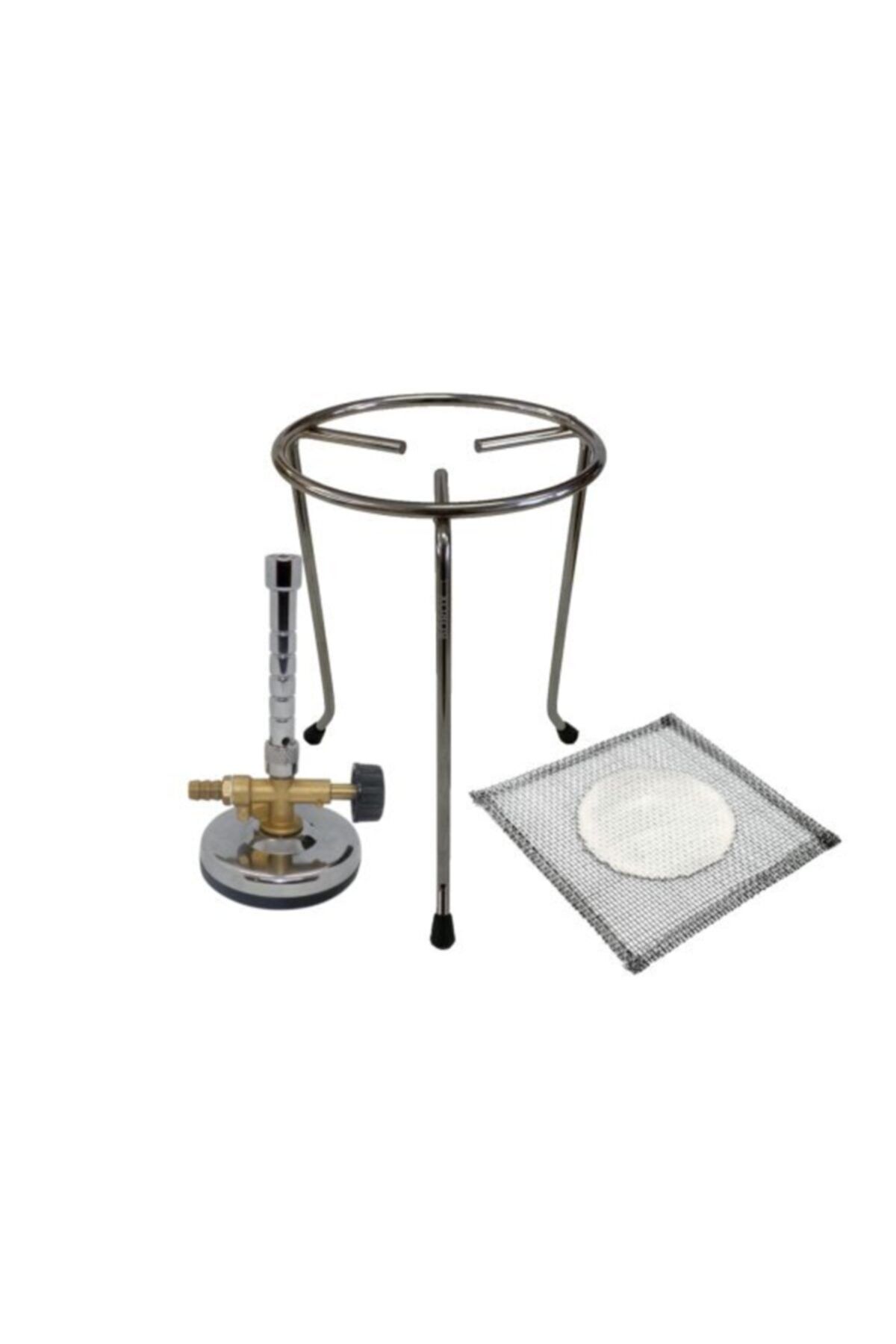 Borox Sac Ayak + Bunzen Beki (doğalgaz - Tüpgaz ) + Amyant Tel 12x12 Cm 3lü Set