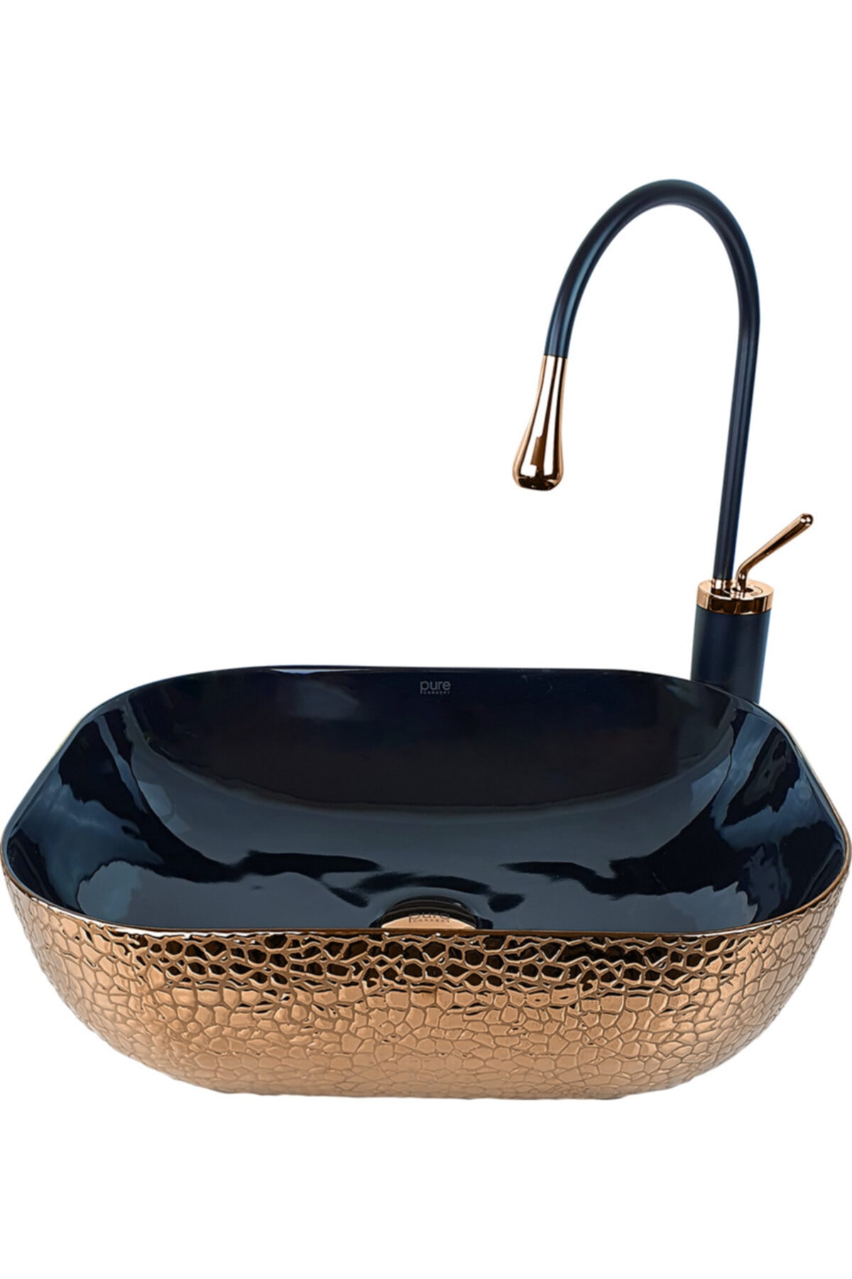 Pure Concept Pure Crocodile Bronz Siyah Tezgah Üstü Çanak Lavabo