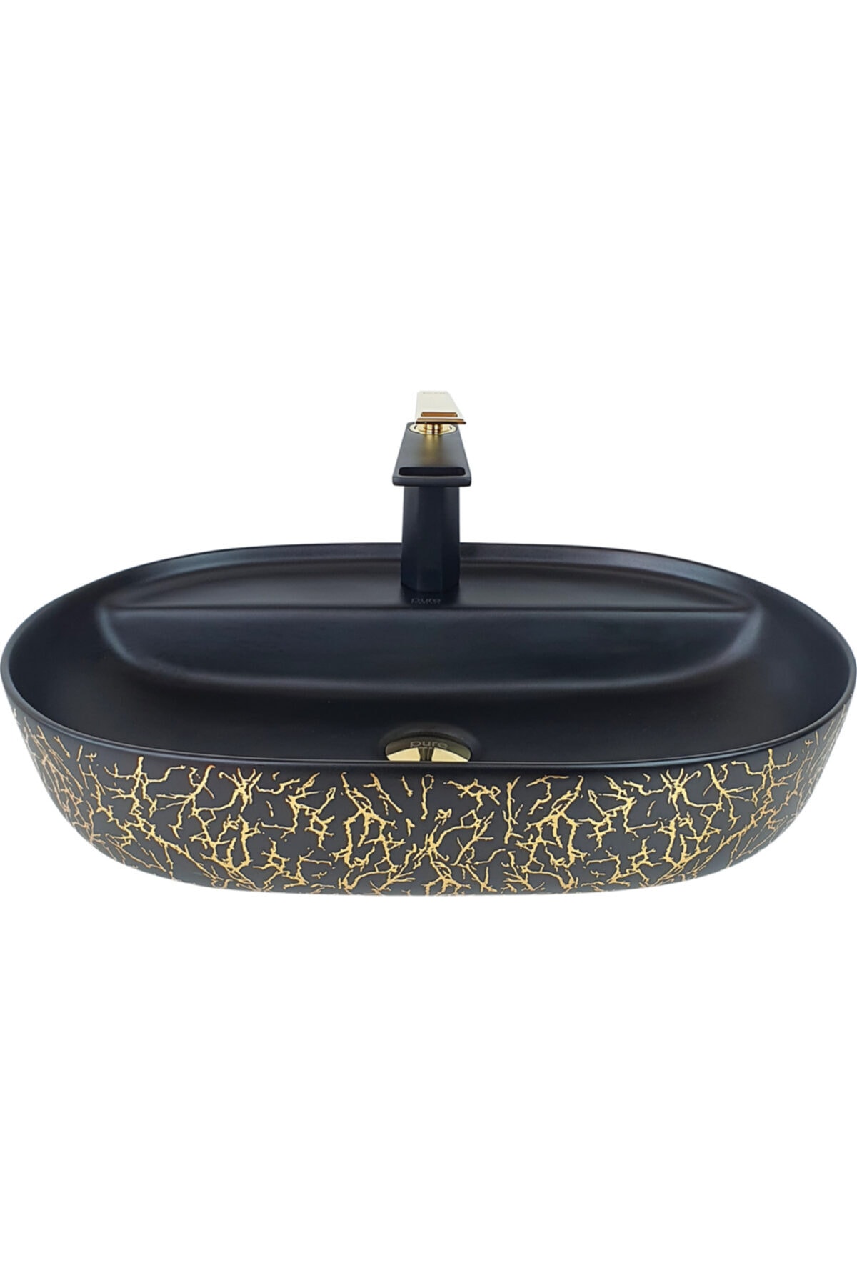 Pure Concept Pure Marble Siyah Gold Tezgah Üstü Çanak Lavabo