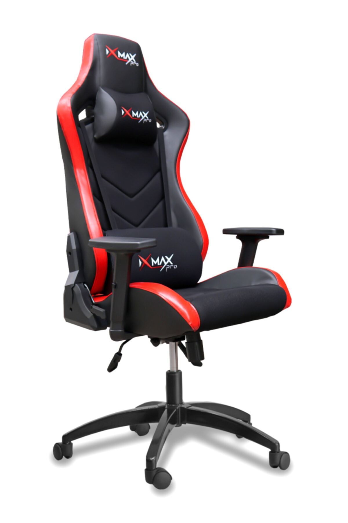 XMAX Evoque Terletmez Kumaş Yatak Olur 3d Kollu Çift Yastıklı Profesyonel Oyuncu Koltuğu Kırmızı