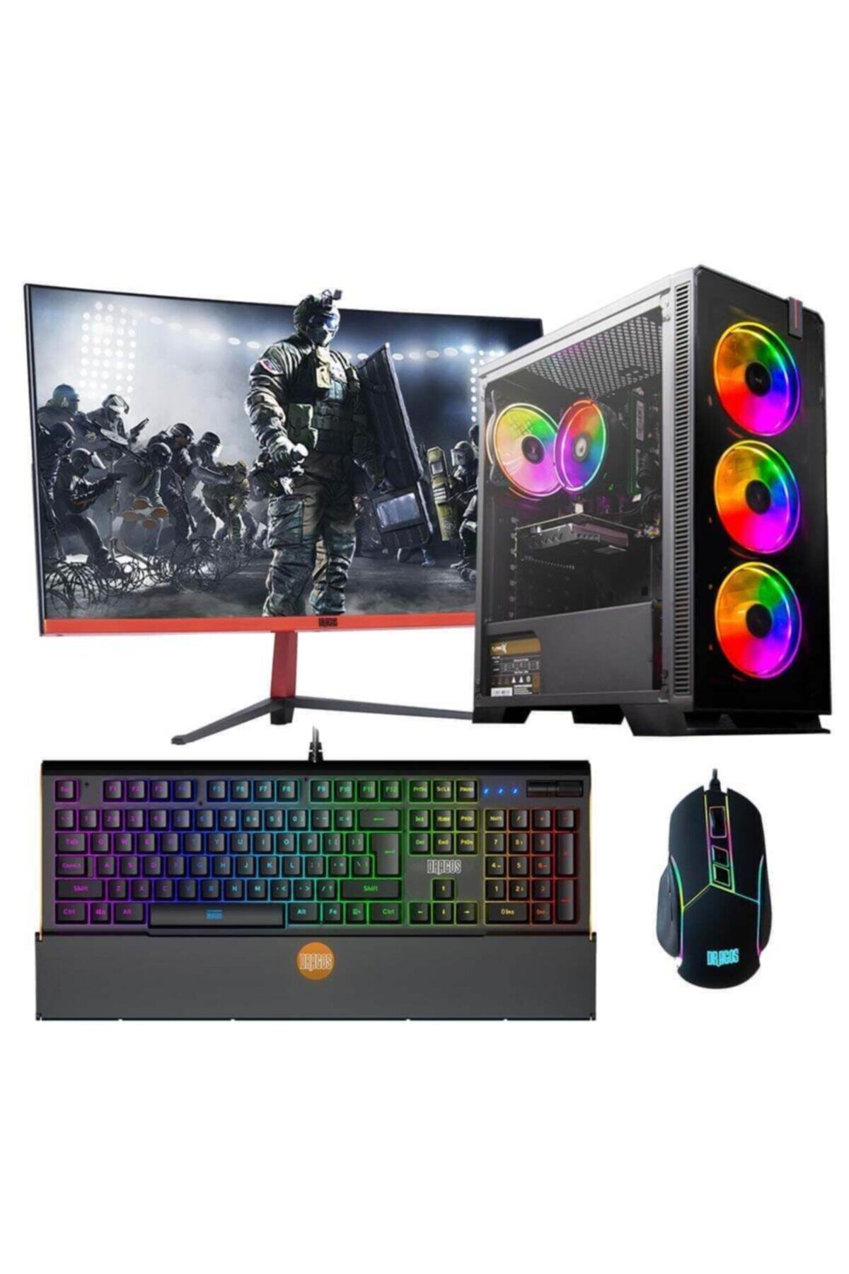 DRAGOS Drx882 Ryzen 5 3500x 8gb Ram 256gb M.2 Nvme 4gb Gtx1050ti 23.6'' 165hz Curved Oyun Bilgisayar
