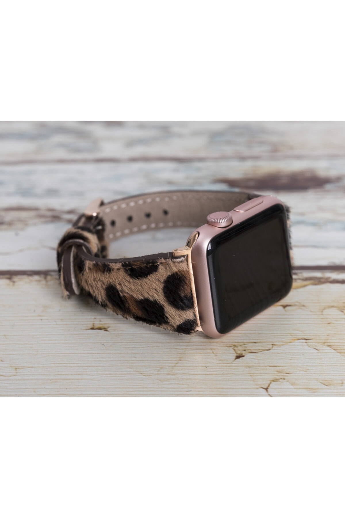 Bouletta Apple Watch Slim Deri Kordon 38-40mm Tüylü Leopar