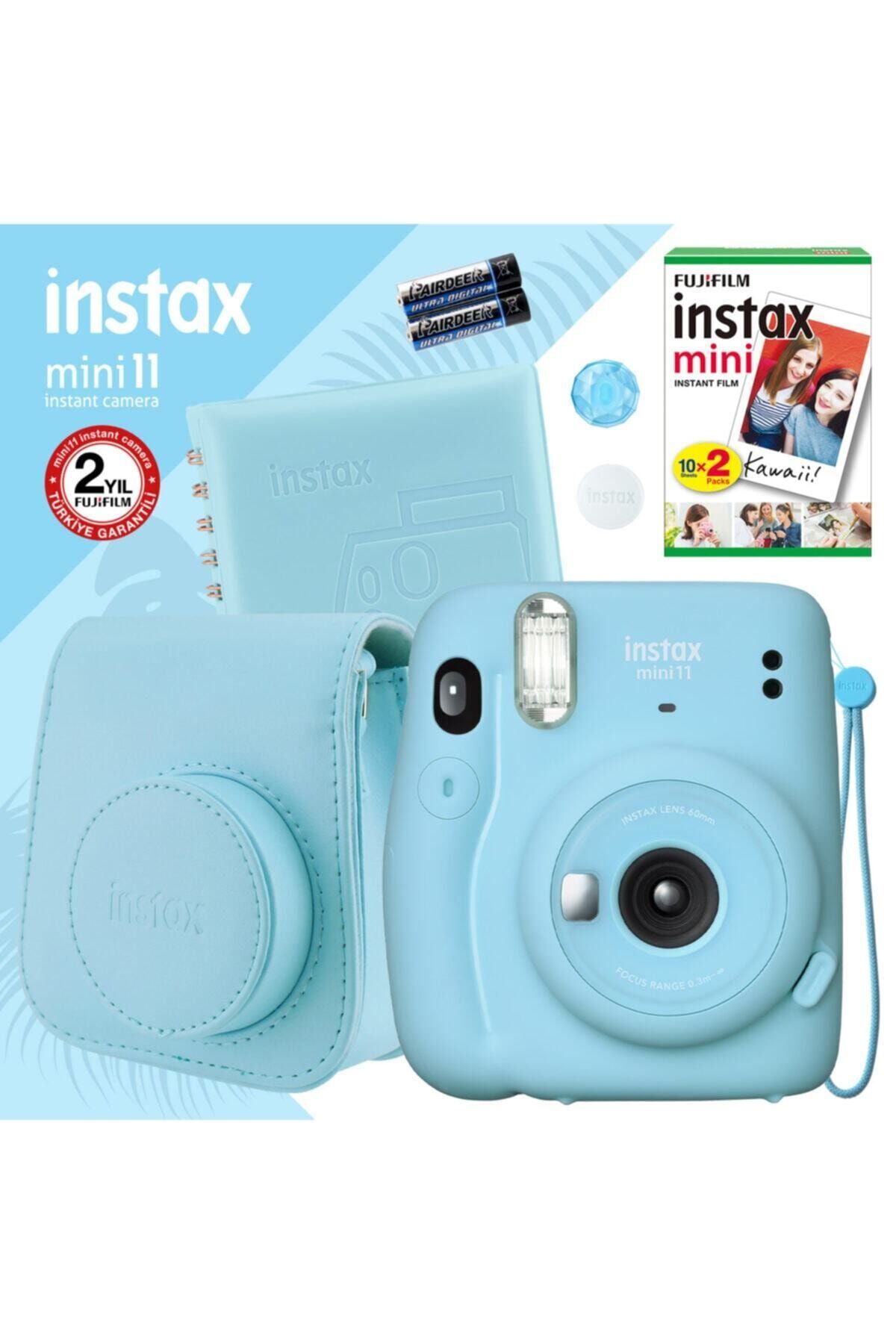 Fujifilm Instax Mini 11 Mavi Fotoğraf Makinesi Ve Kare Albümlü Hediye Seti 11