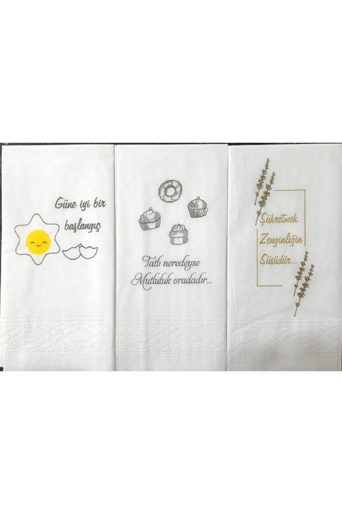 Soft Kağıt Baskılı Konuşan Dekor Ve Sunum Peçetesi 3'lü Set
