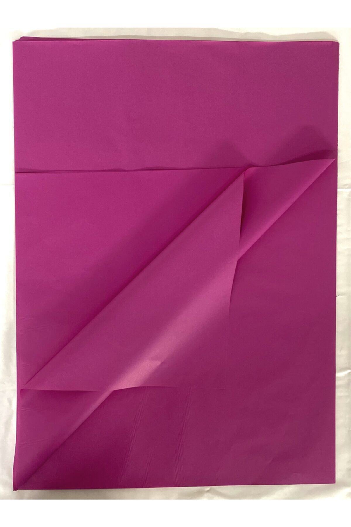 PRIMOPACK 50x70cm Çift Tarafı Baskılı Pelur Kağıdı Tabaka 100 Adet Koyu Pembe