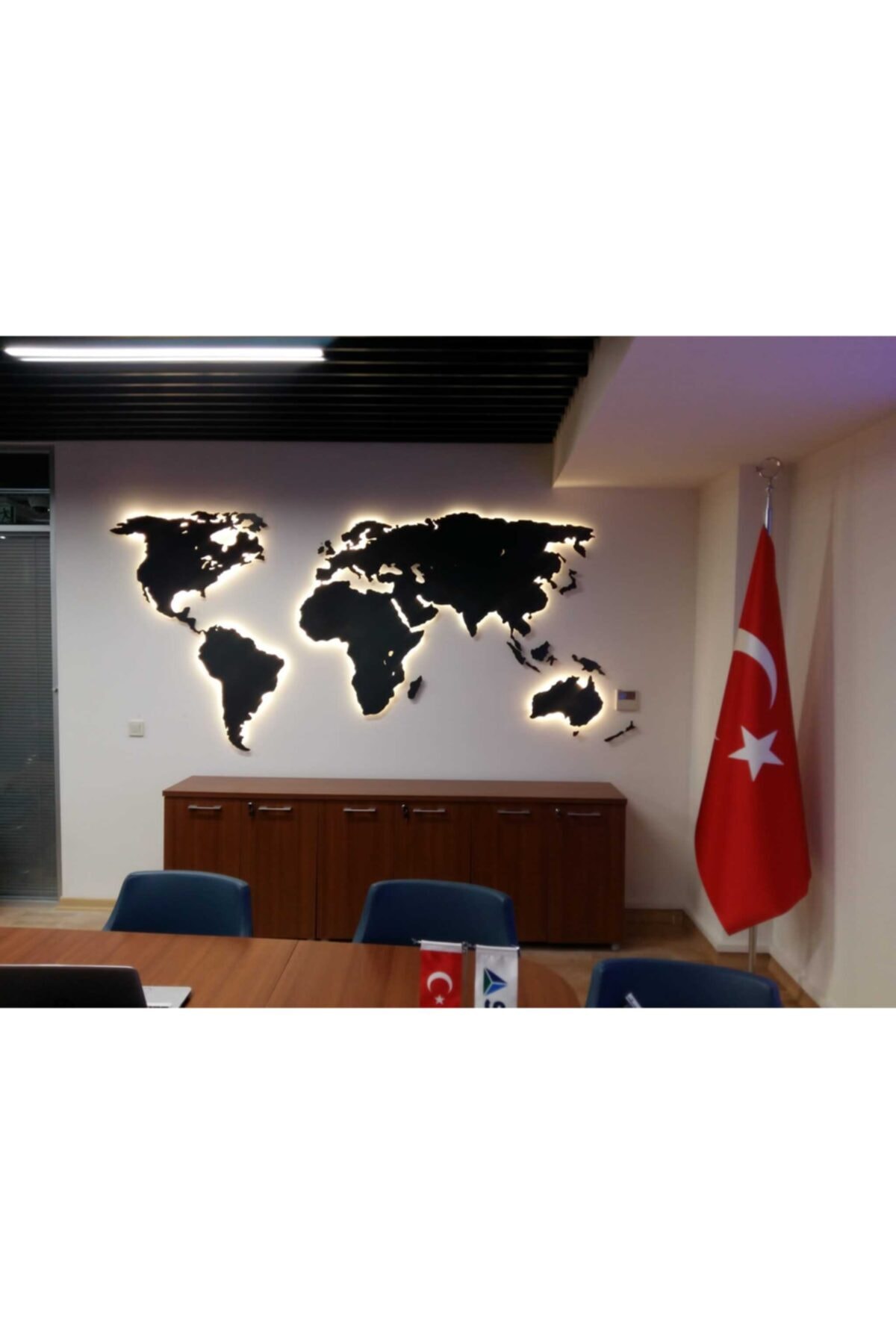 BİONNSHOP Özel Üretim Led Aydınlatmalı Dünya Haritası
