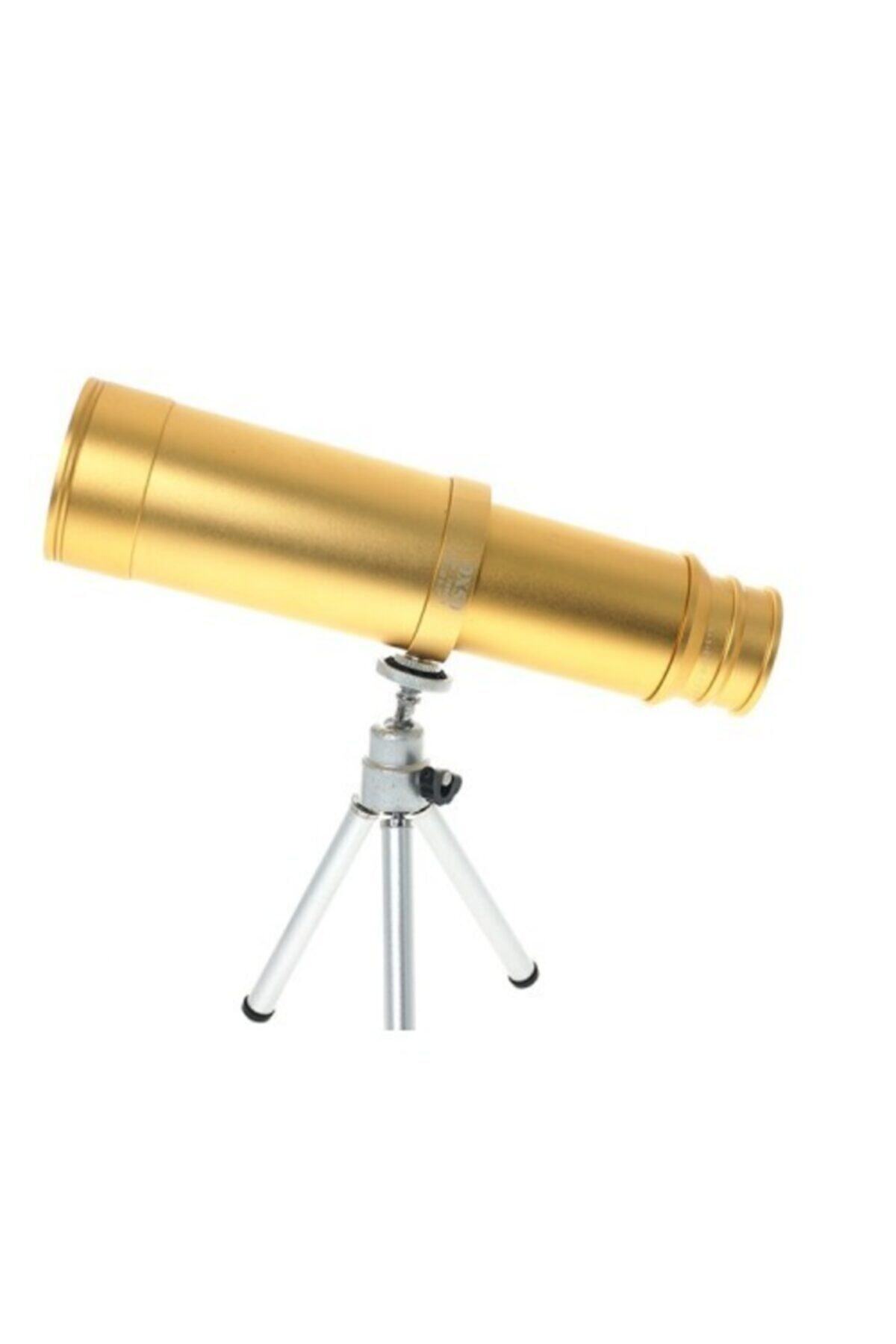 MİSSDURU 50x50 Panda Metal Gövde Tek Gözle Büyük Mercek Korsan Dürbün Gold