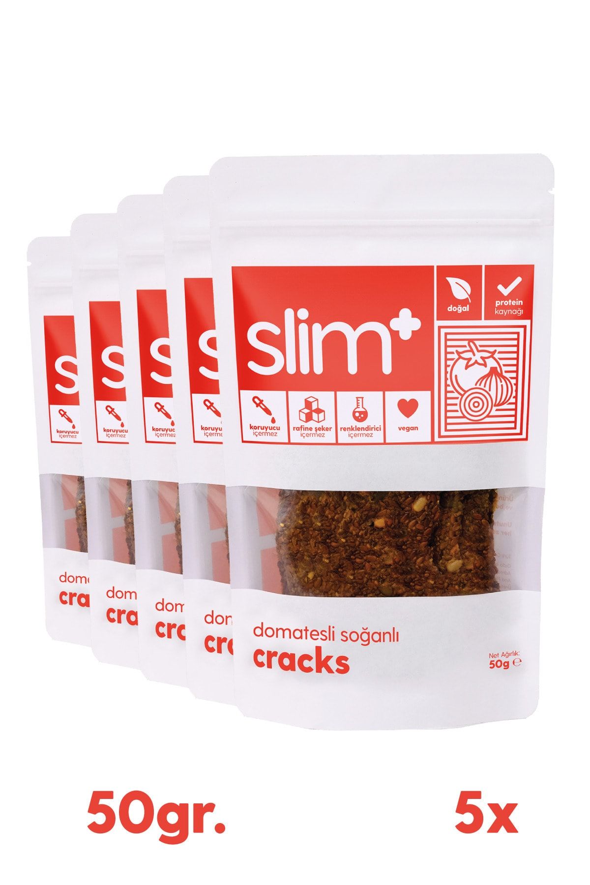 slimplus 5'li Paket Domatesli Soğanlı Cracks 50gr