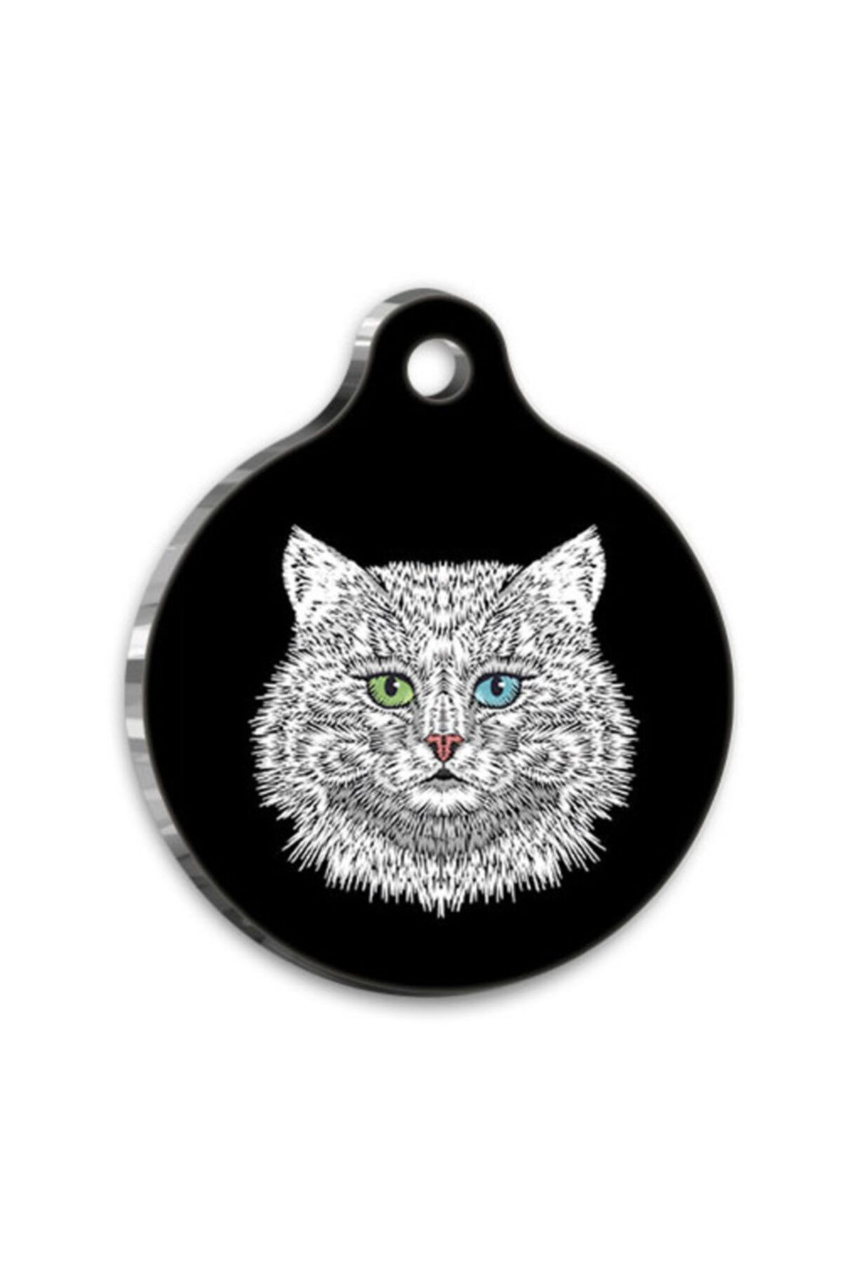 altın pati Manine Cool Beyaz Yuvarlak Kedi Künyesi
