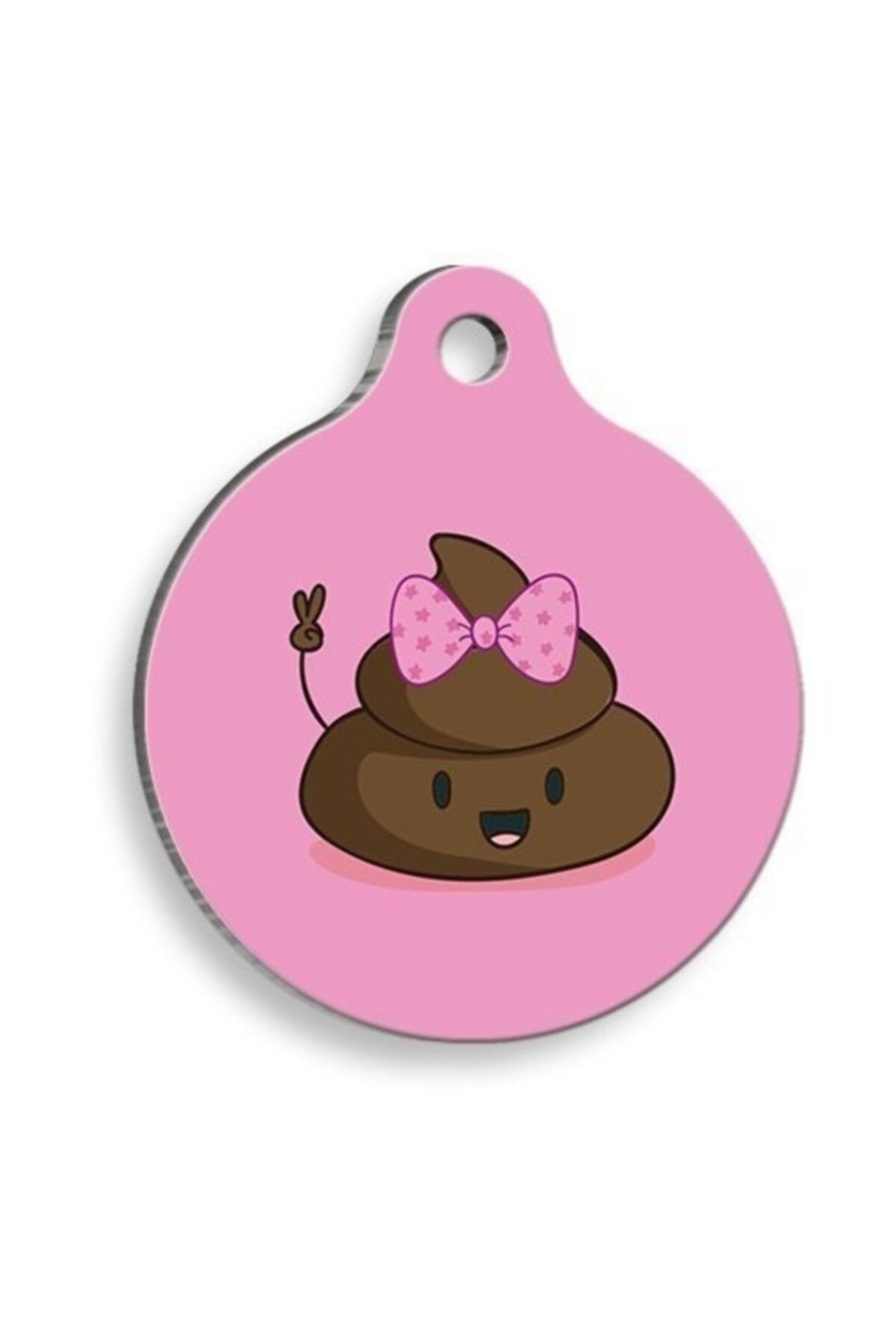altın pati Pink Poo Yuvarlak Kedi Ve Köpek Künyesi