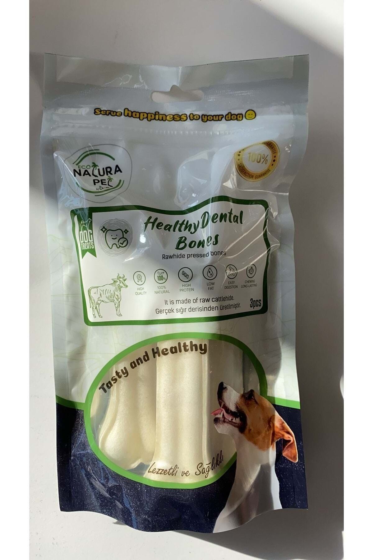 Natura Pet Eco Healty Dental Bones Beyaz Press Kemik 9cm 3*lü 180gr