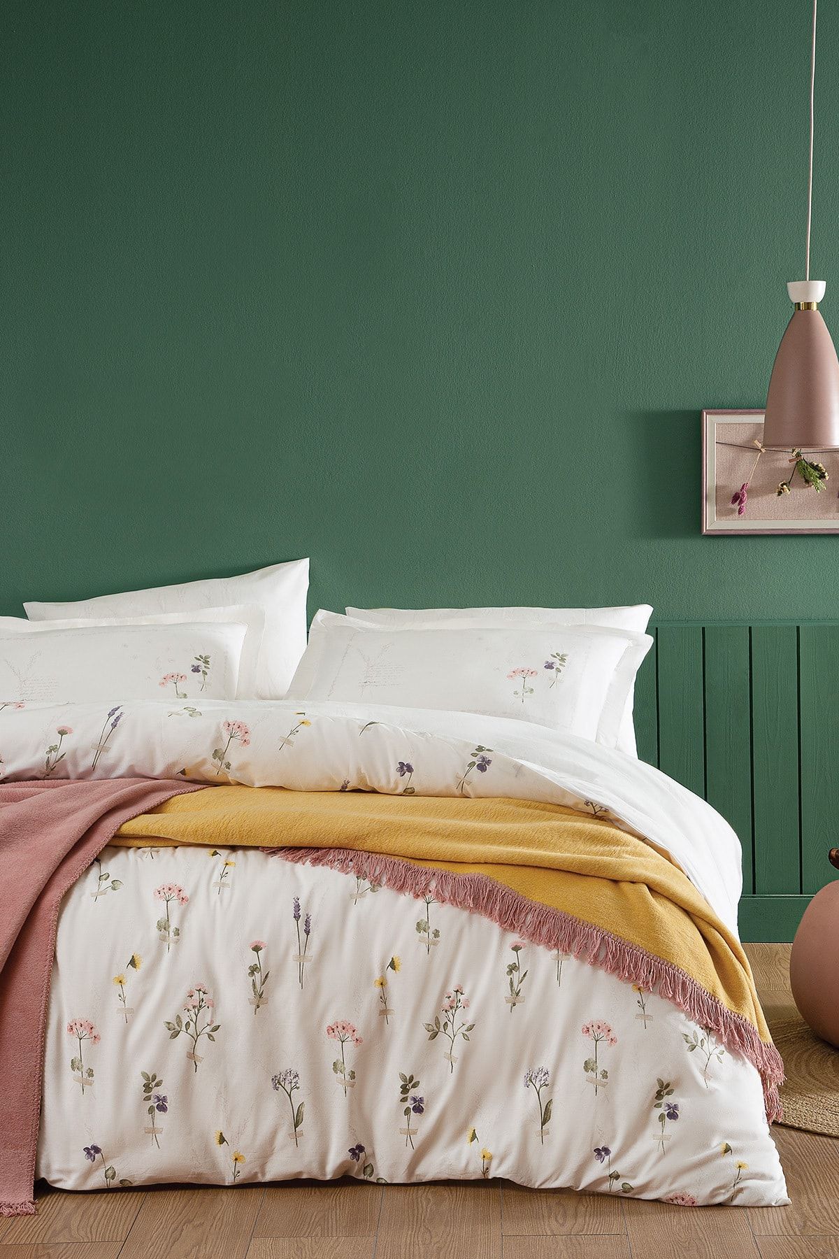 Yataş Bedding Louis Tek Kişilik Pamuk Battaniyeli Nevresim Takımı Set - Pudra