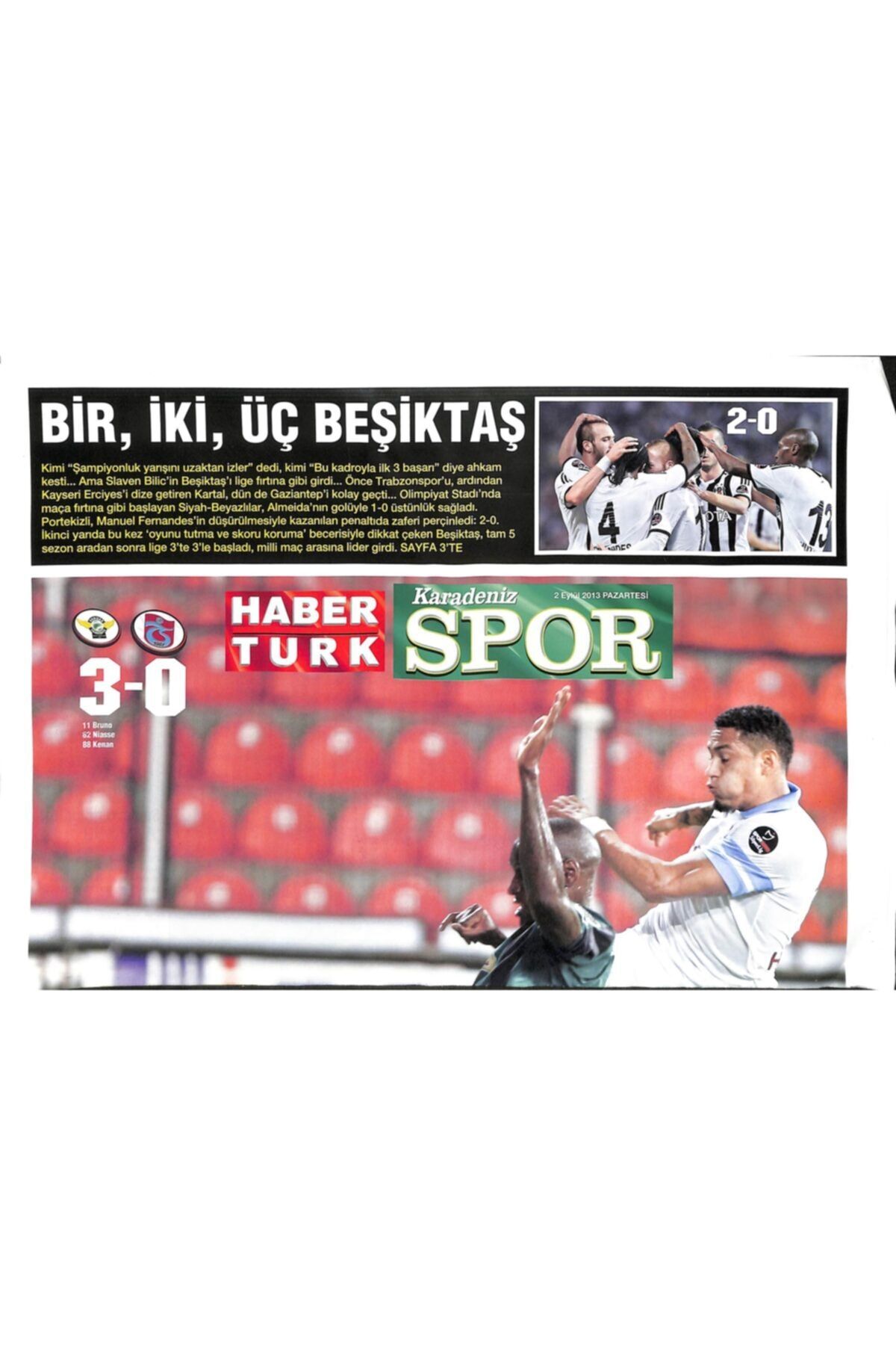 Gökçe Koleksiyon Haber Türk Gazetesi Karadeniz Spor Eki 2 Eylül 2013 Kartal'ı Olimpiyat'ta Ziyaret Etmek